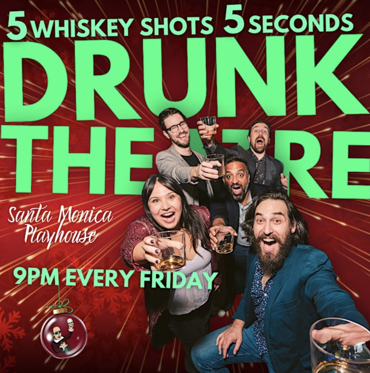 An image of the flyer for Drunk Theatre LA's comedy show.