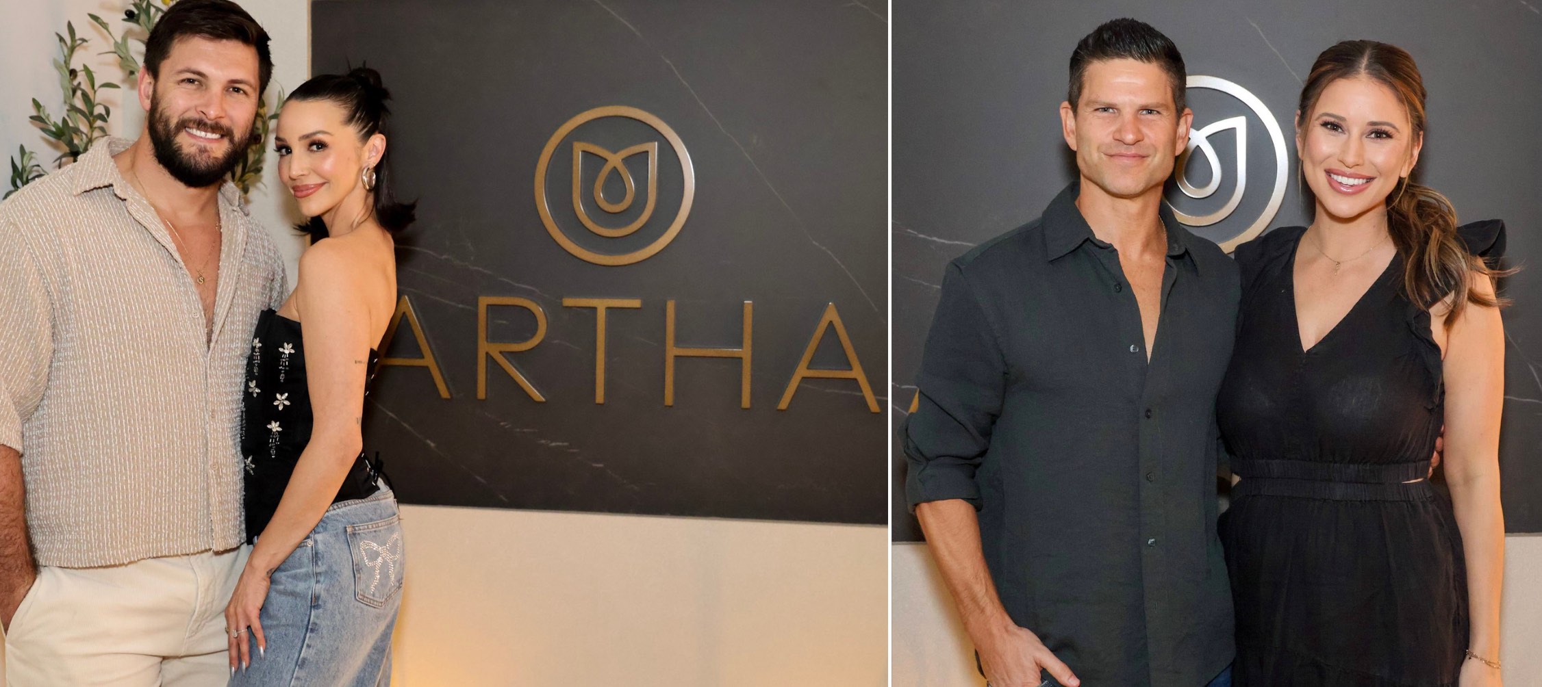 An image of Scheana Shay and Brock Davies, and Danny Booko and Nia Sanchez at ARTHA Wellness Studio City.