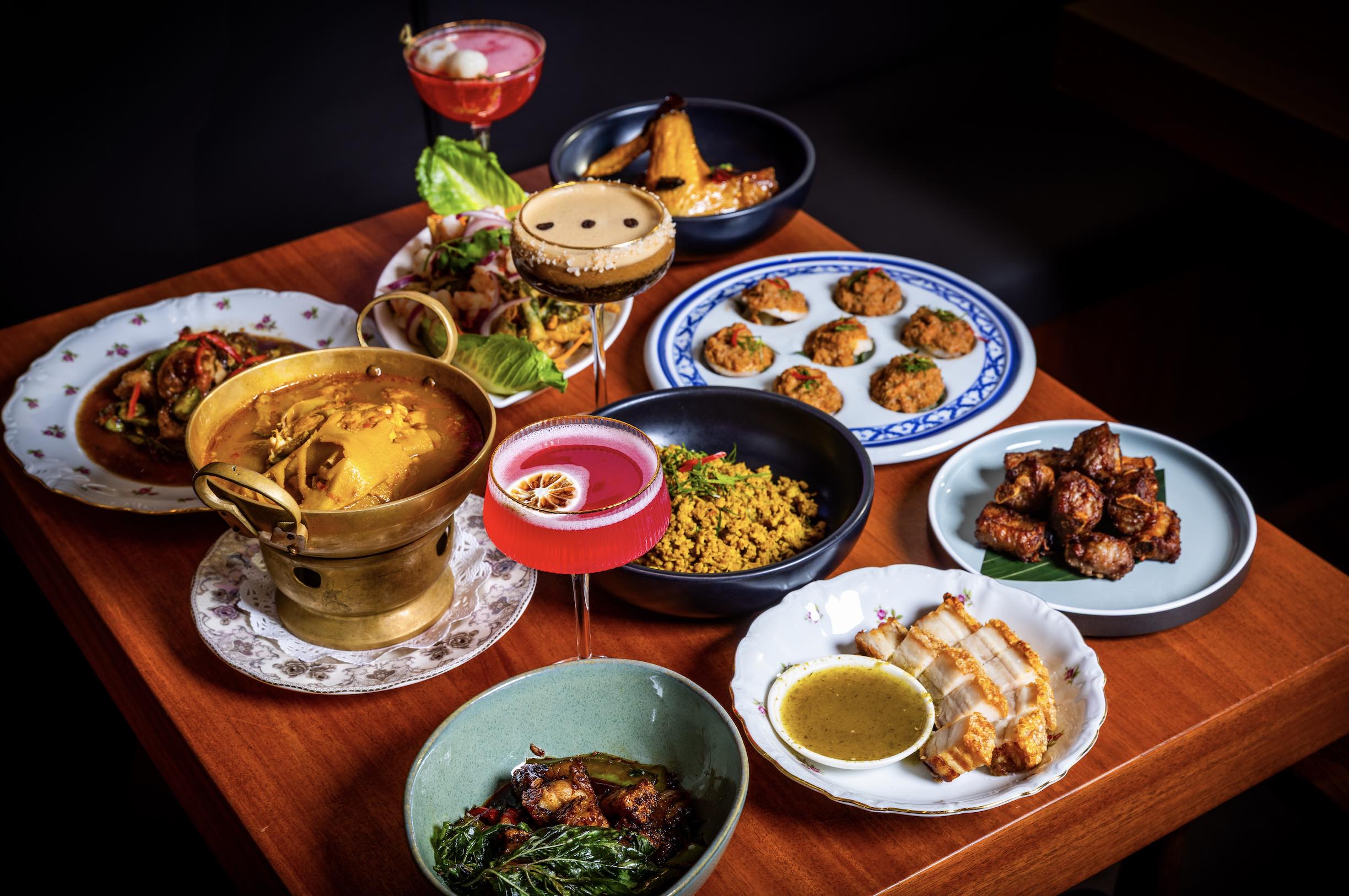 An image of the spread at the new Emporium Thai Market