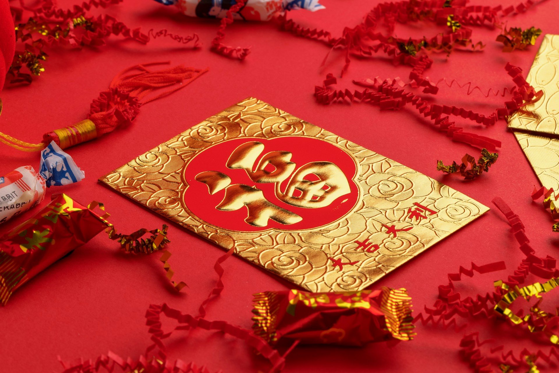 AN image of red and gold for the Lunar New Year.