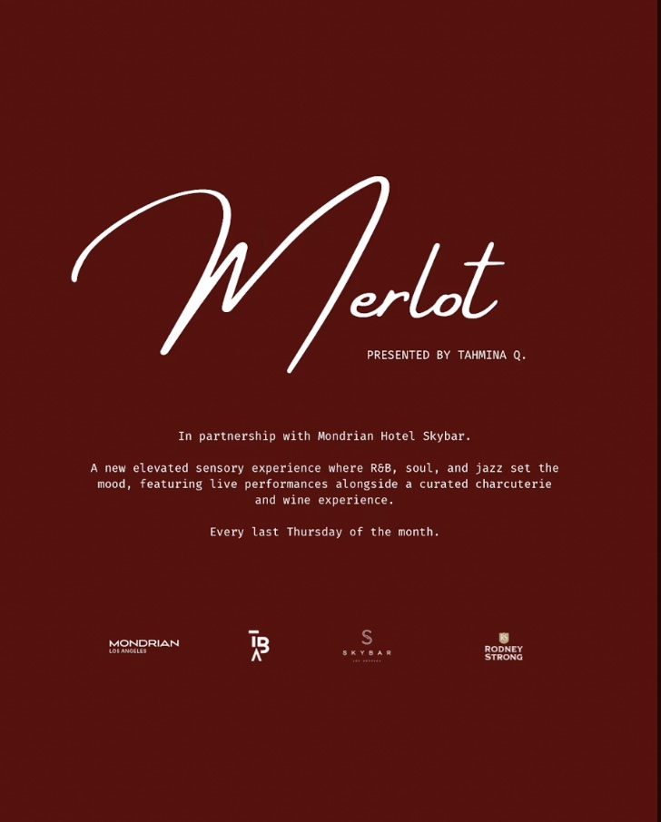 An image of the flyer for Skybar's new Merlot at Skybar series.