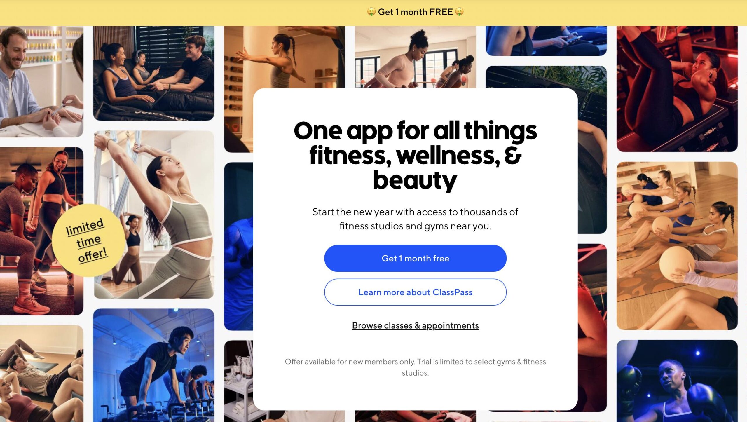 An image of the flyer for ClassPass.