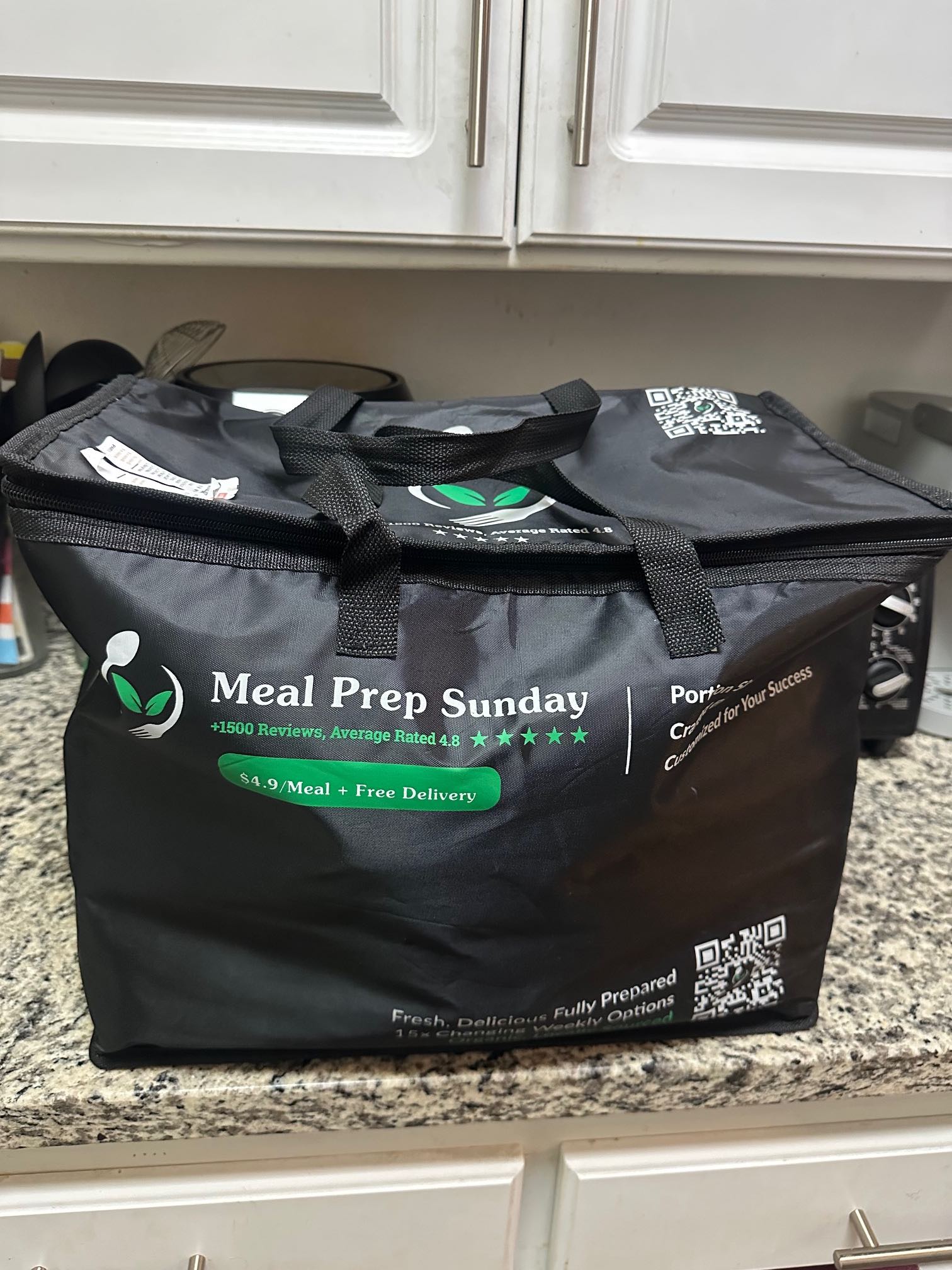 An image of the bag for Meal Prep Sunday.