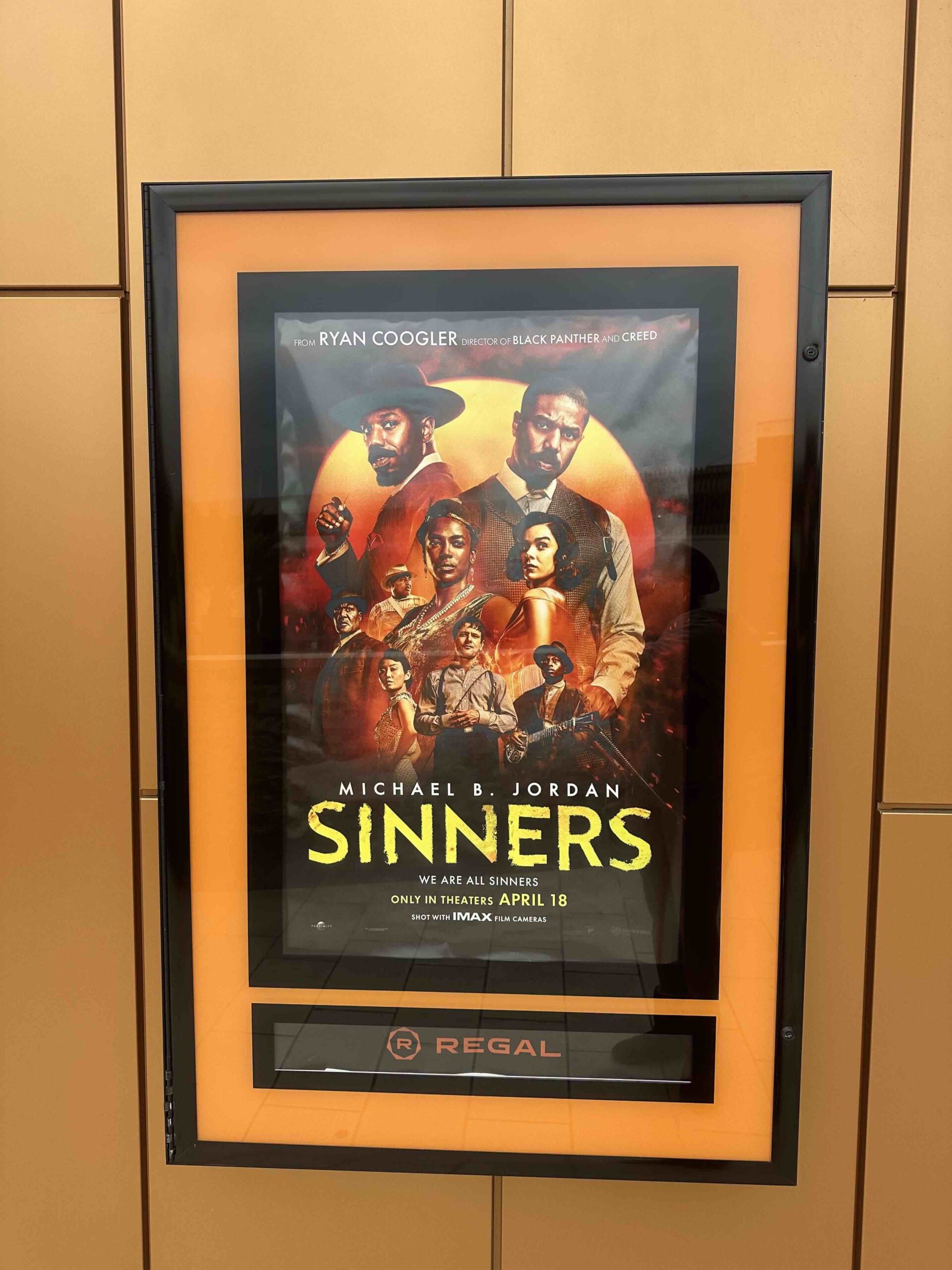 An image of the movie poster for the movie Sinners.
