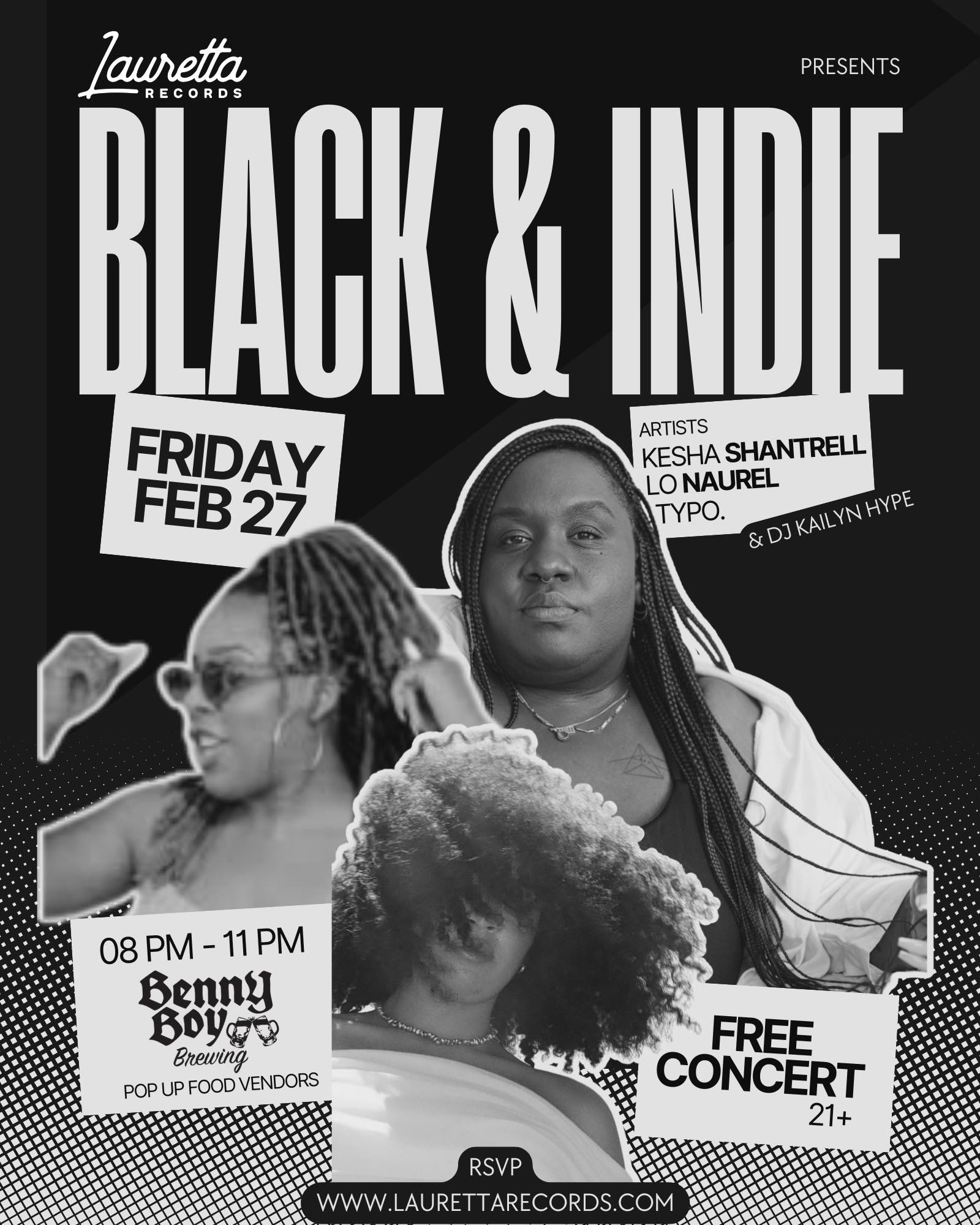 An  image for the flyer of Black & Indie