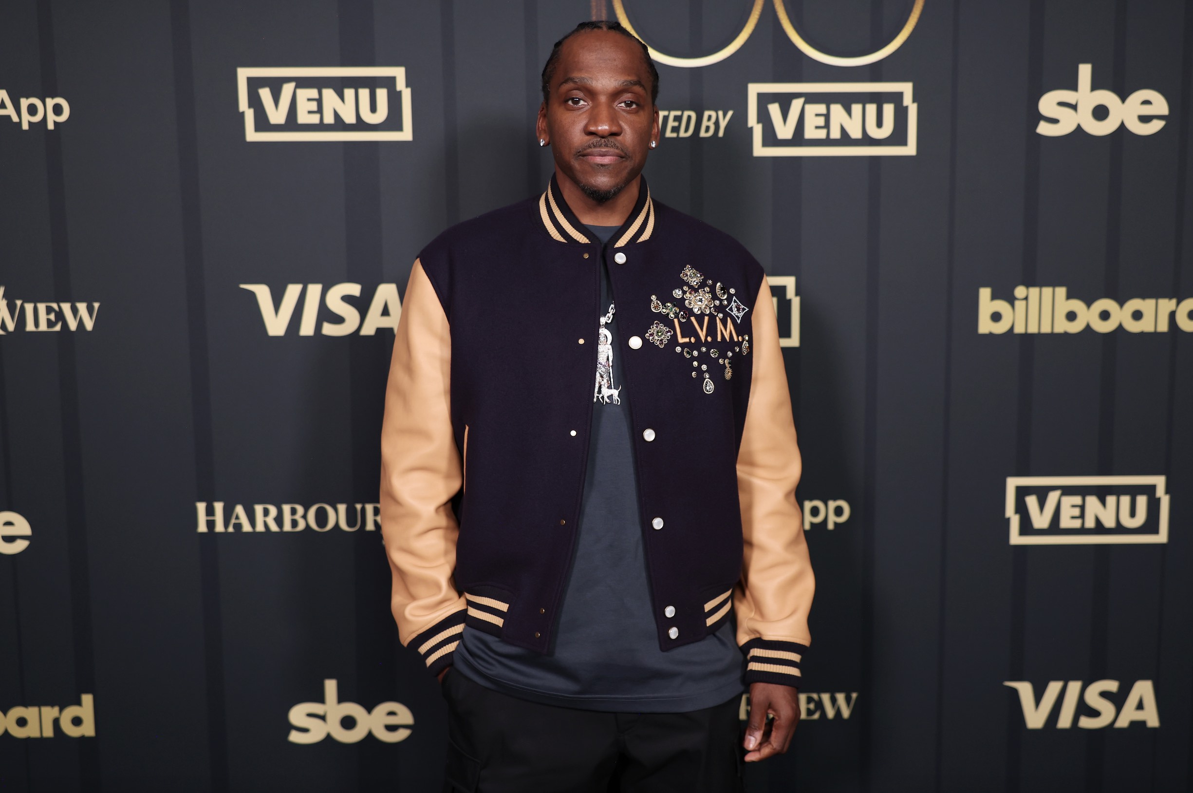 An image of Pusha T poses for the camera at the Billboard Power 100 event at SBE's Zouk Los Angeles on Jan. 28
