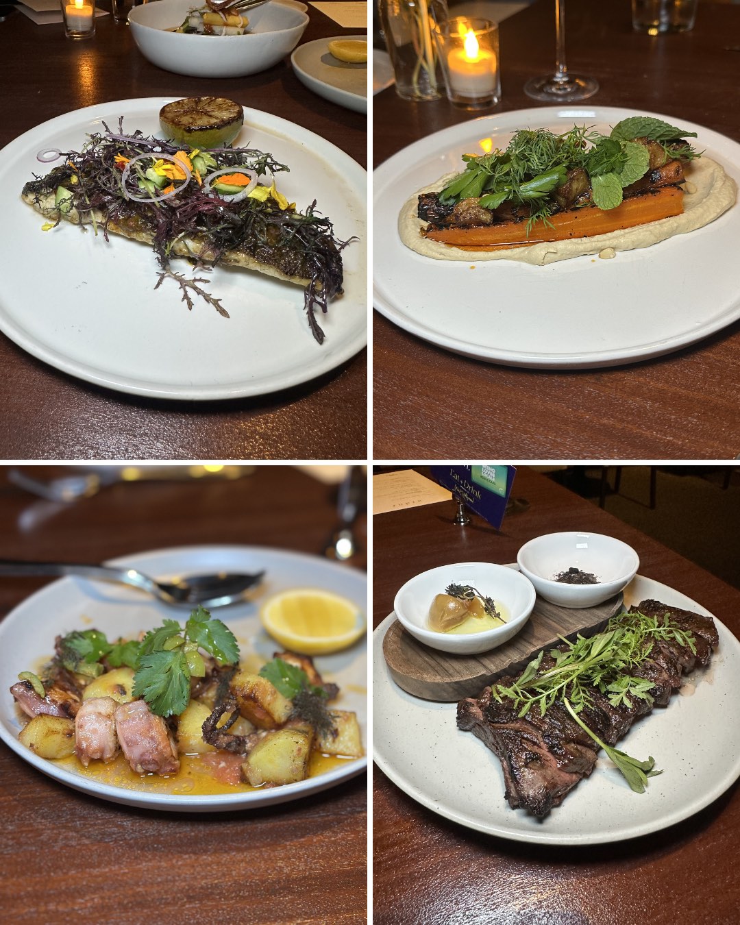 An image of 4 meals from Ardor at the West Hollywood EDITION.
