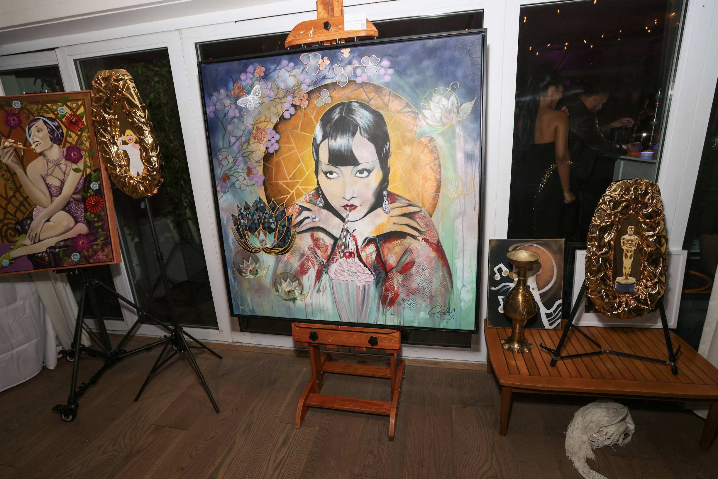 AN image of the art installation curated by Blvkbook at POPSUGAR’s Awards Season After Party