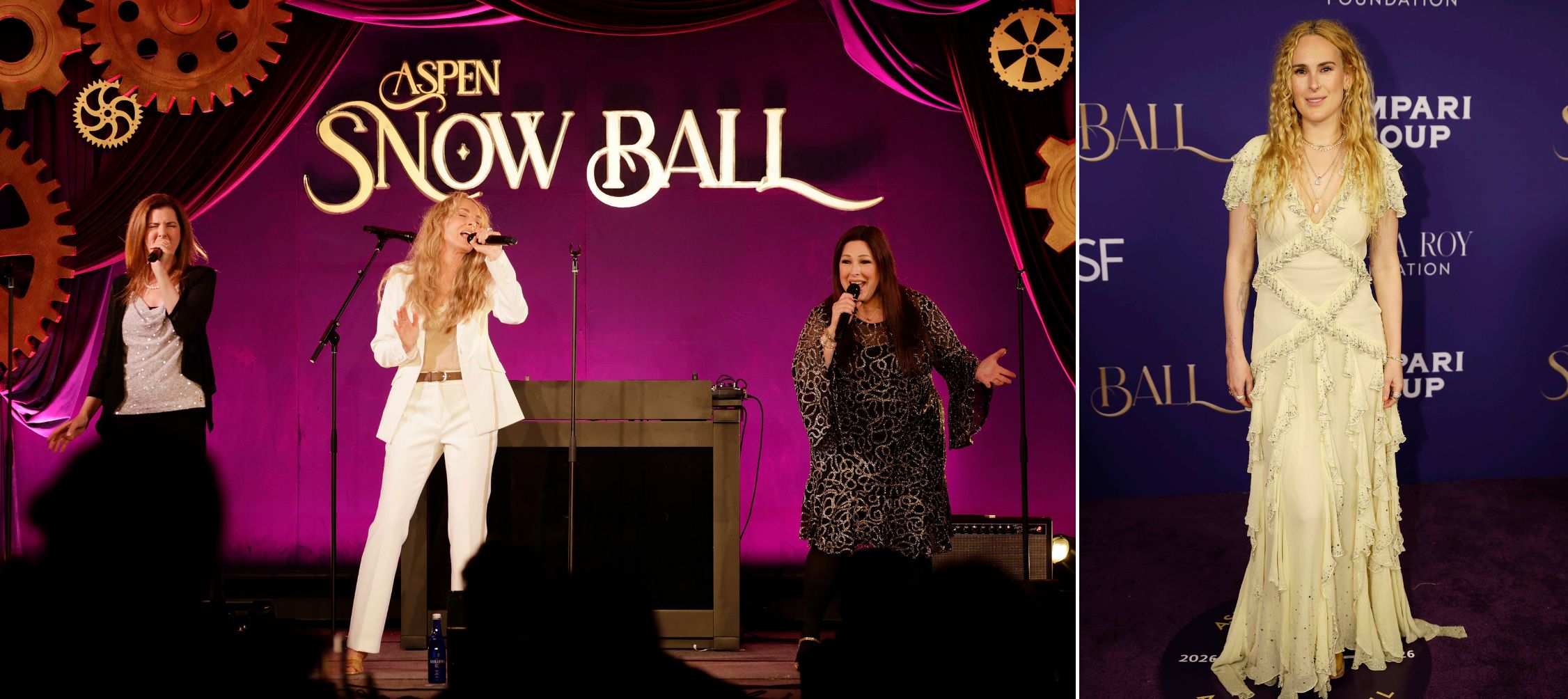 A collage of two images of Wilson Phillips and featured a special performance by Rumer Willis at COSF's 4th Annual Aspen Snow Ball Gala on March 21, 2026 in Aspen, Colorado