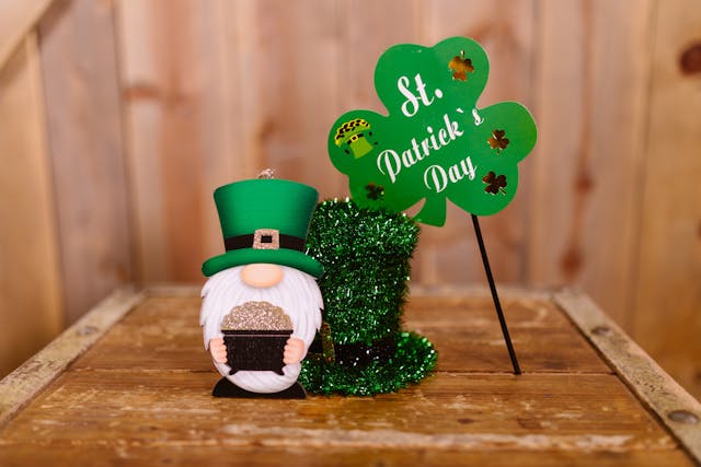 An image of a St. Patrick's Day sign with a leprechaun.
