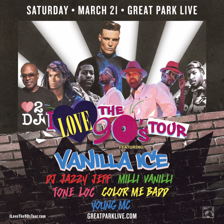 An image of the flyer for the I Love the 90's Tour"