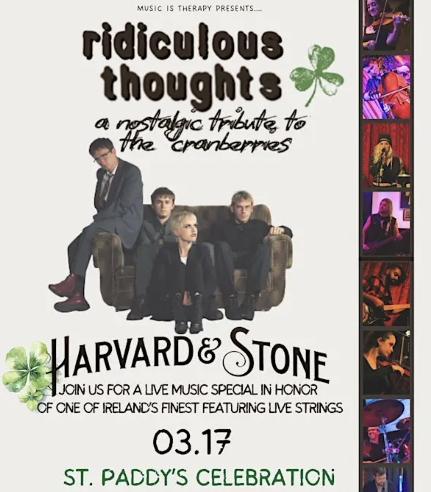 AN image of the flyer for the Harvard & Stone St. Paddy's Day 