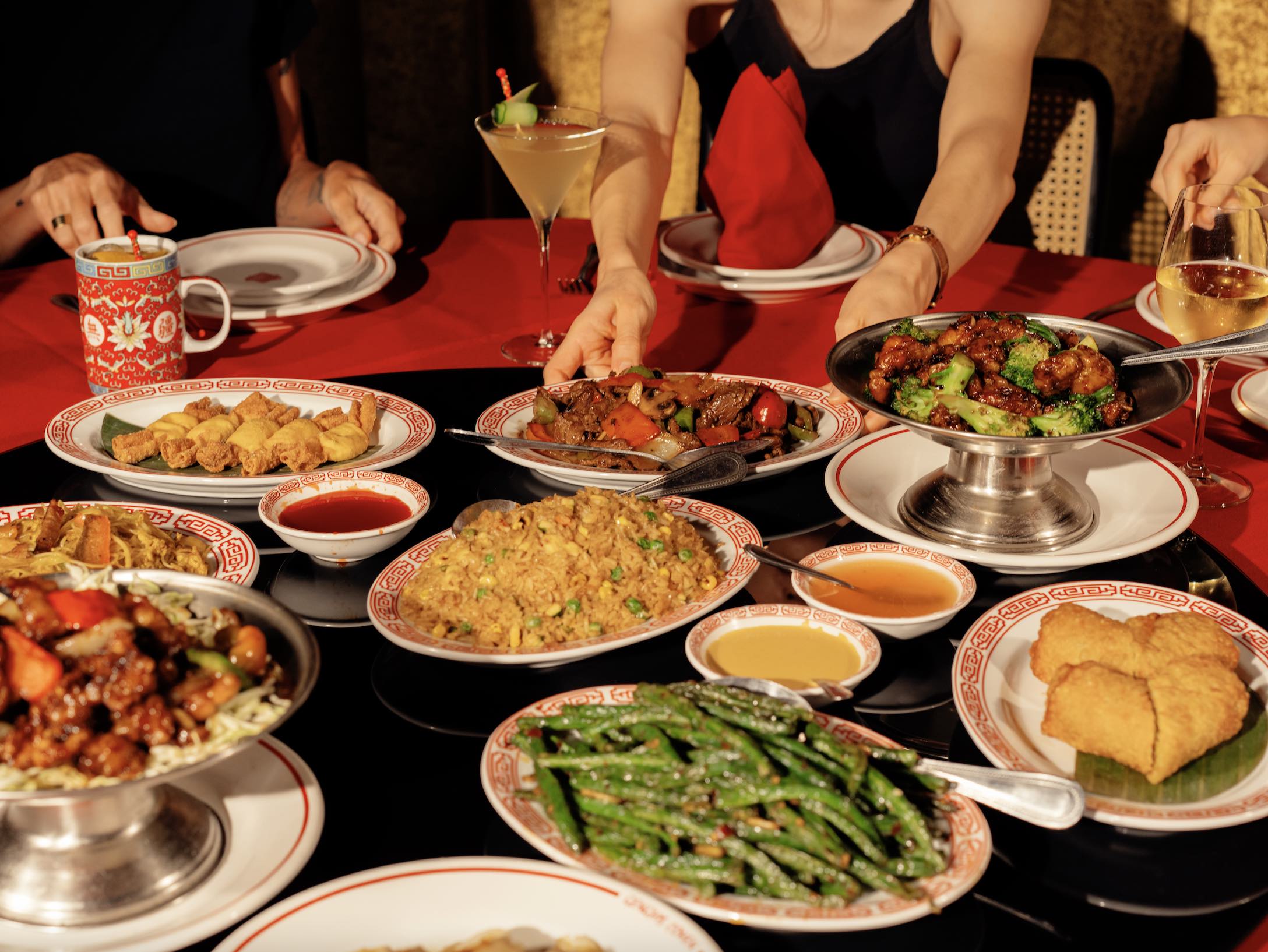 An image of the spread at Genghis Cohen.
