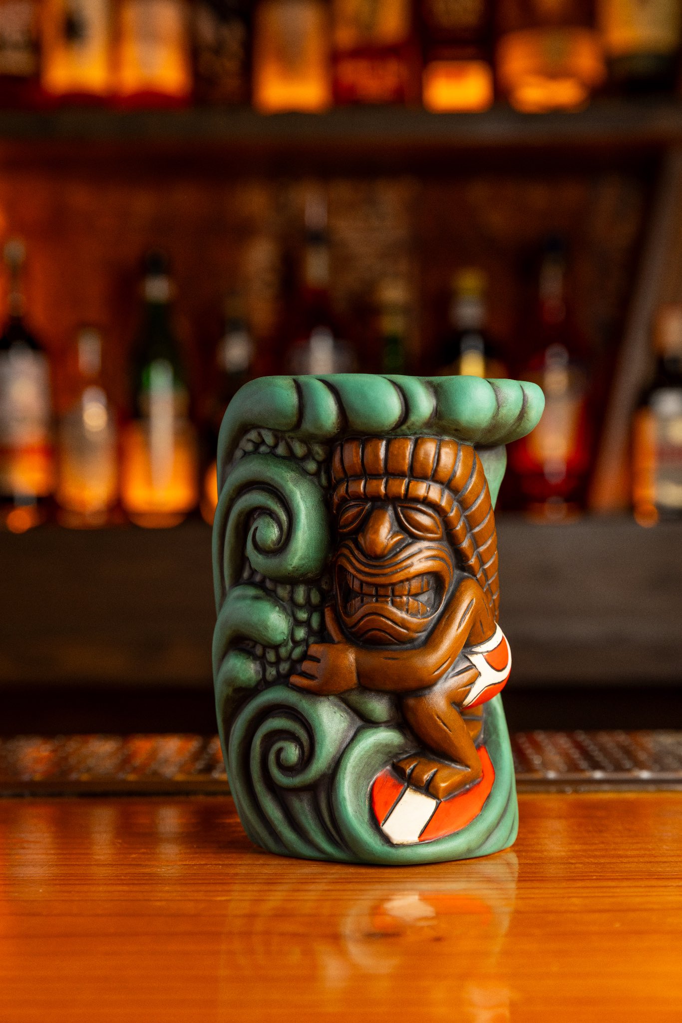 An image of Tiki Kai x BigToe Art's Special-Edition Tiki Mug.