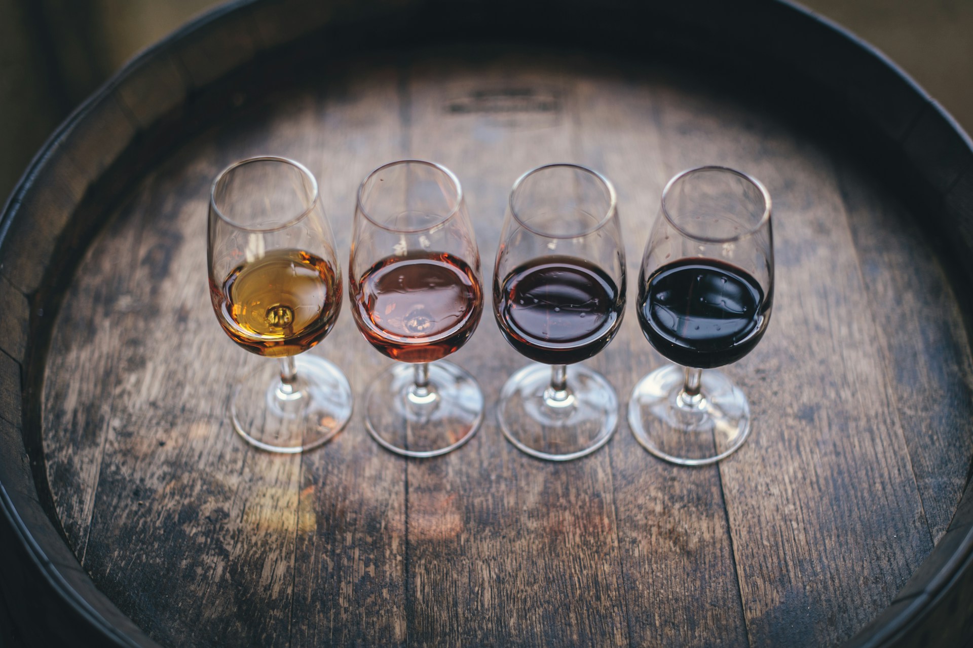 An image of a flight of wines.