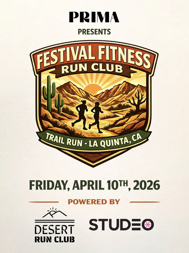 An image of the flyer for the Coachella 2026 Festival Fitness Club.