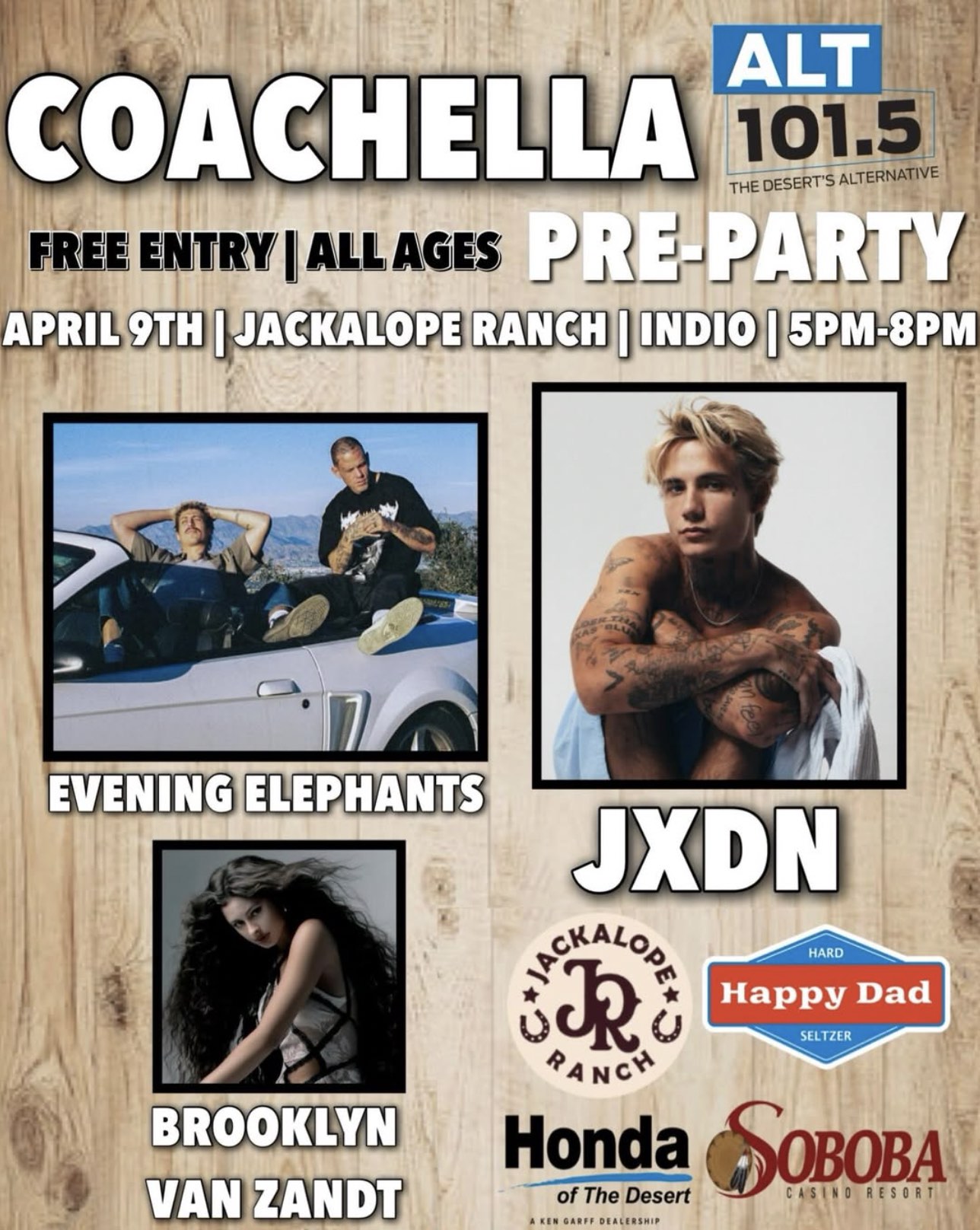 An image of the flyer for the Coachella 2026 ALT 101.5 party.