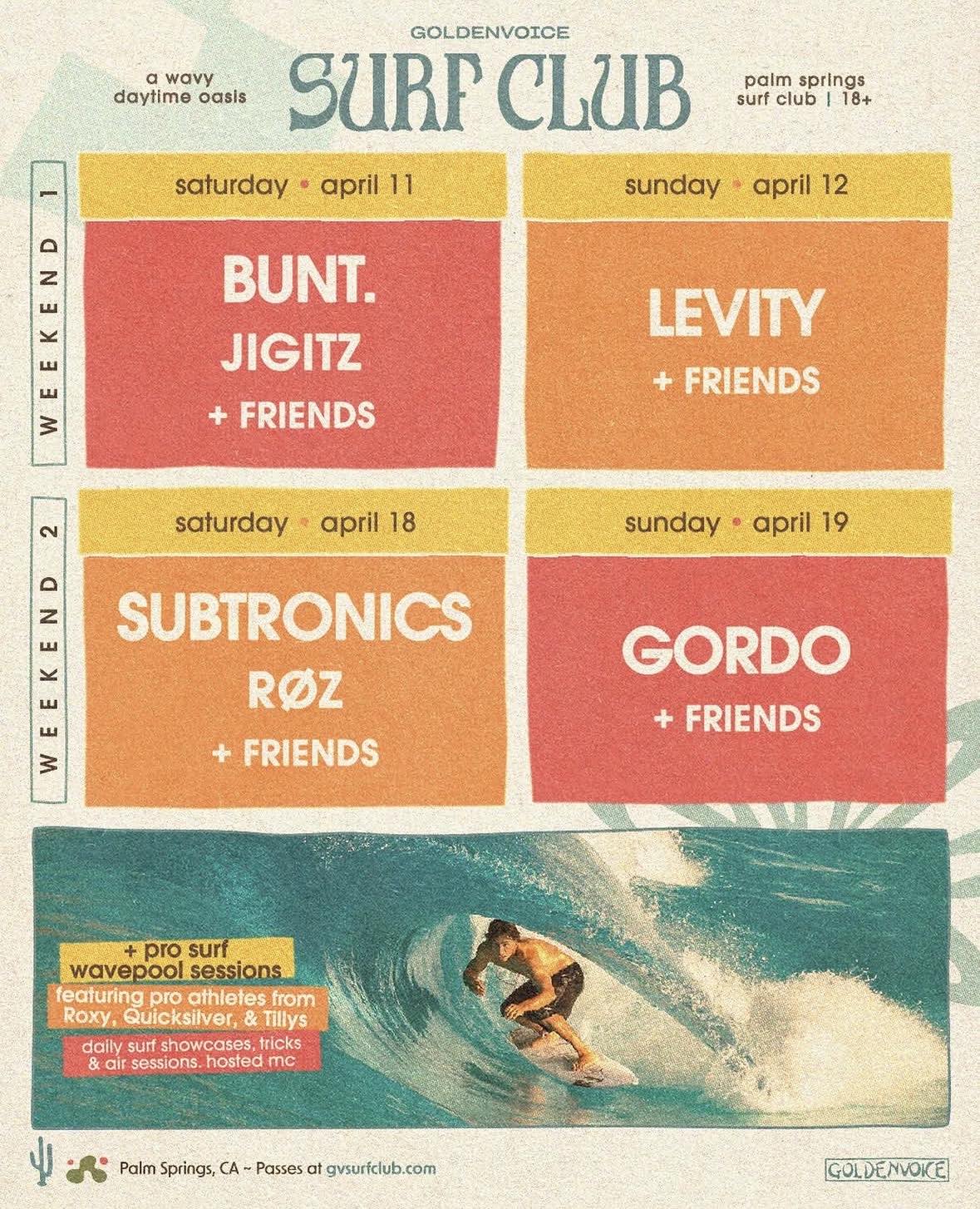 An image of the flyer for the Coachella 2026 Goldenvoice Surf Club.