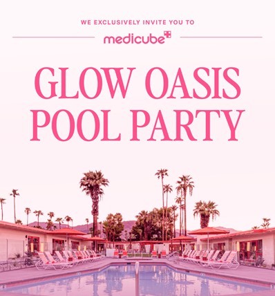 An image of the flyer for the Coachella 2026 Glow Oasis Pool Party.