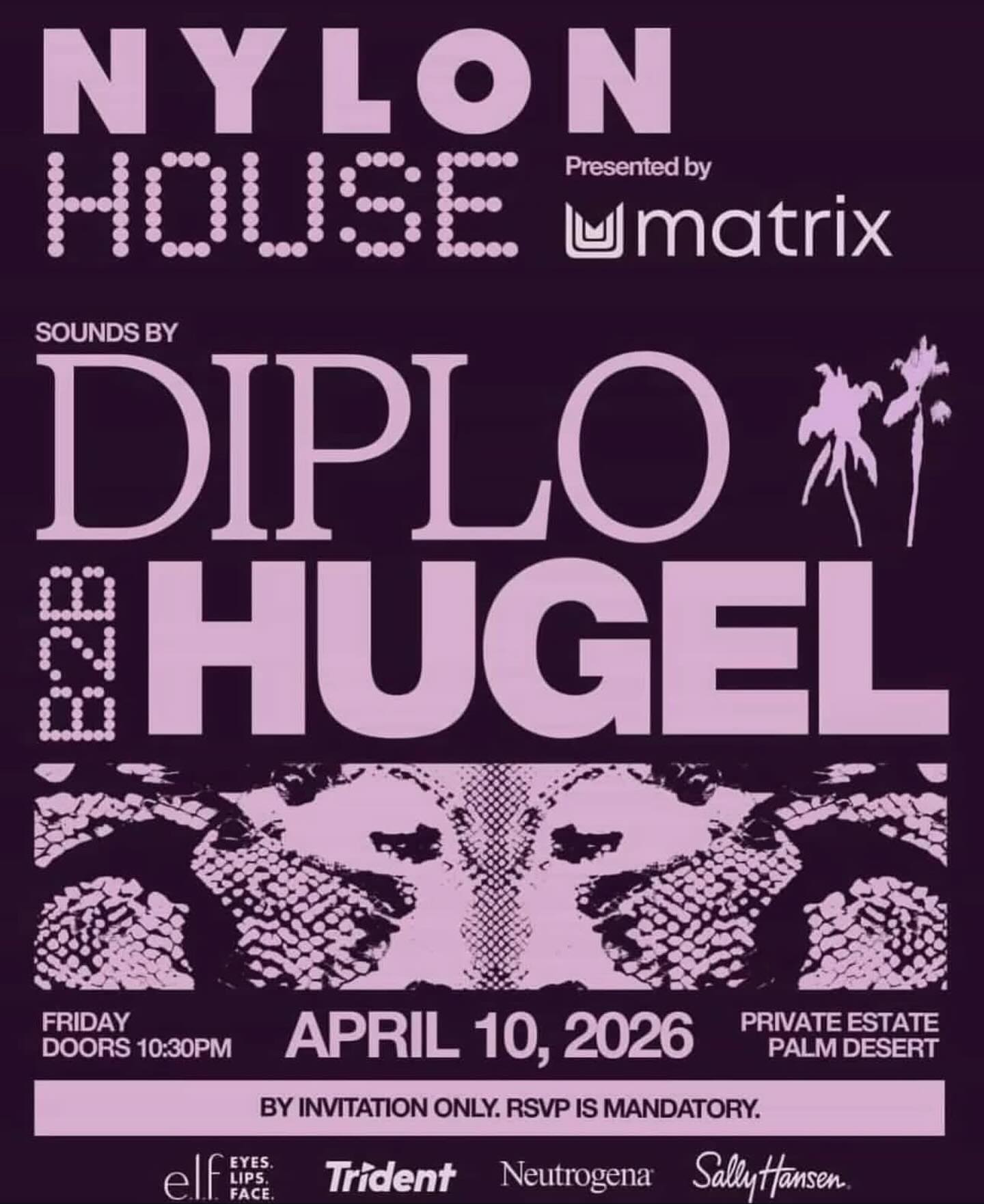An image of the flyer for the Coachella 2026 Nylon House.