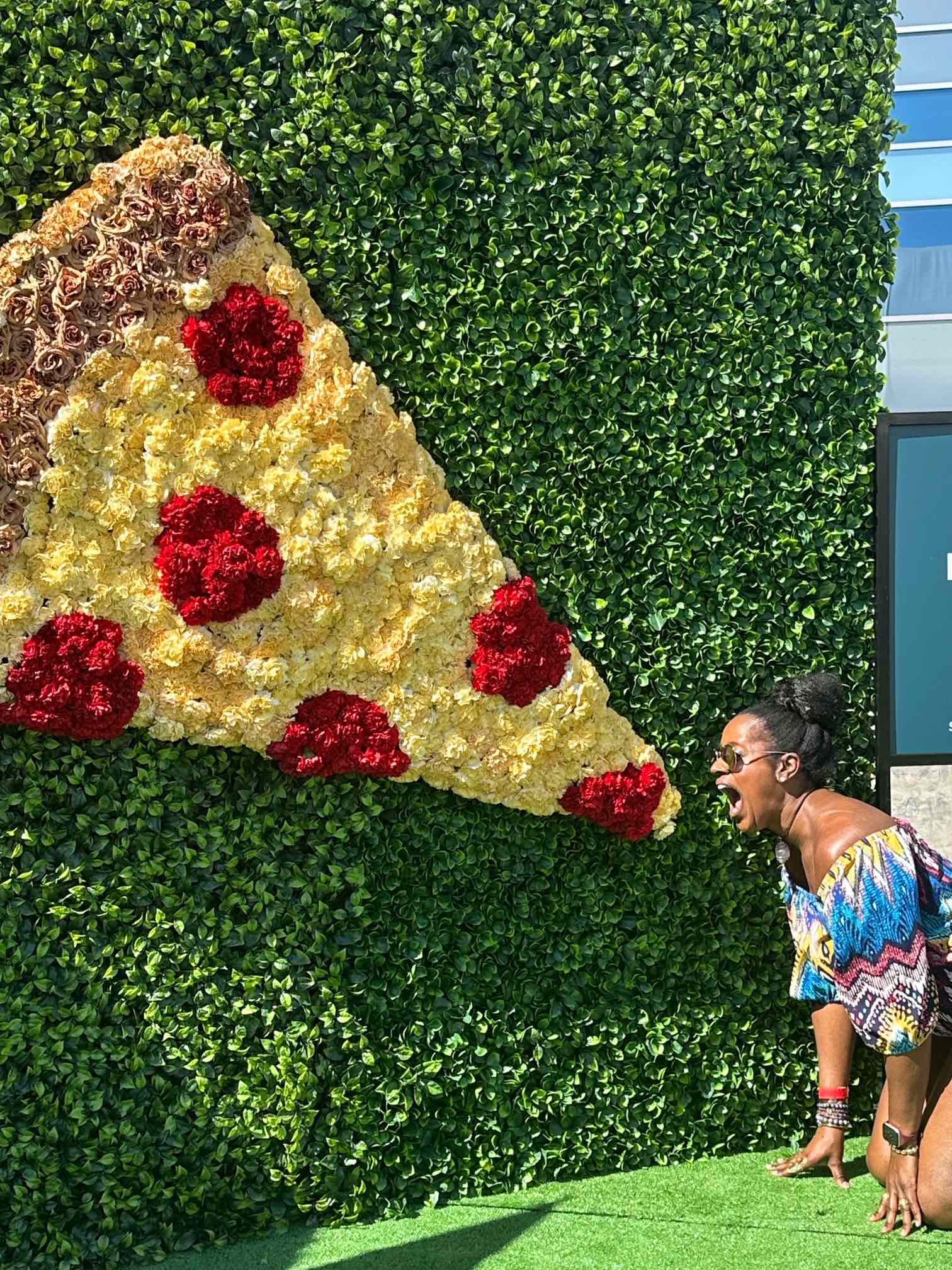 An image of lifestyle blogger Ariel Johns at Pizza City Fest at LA Live.