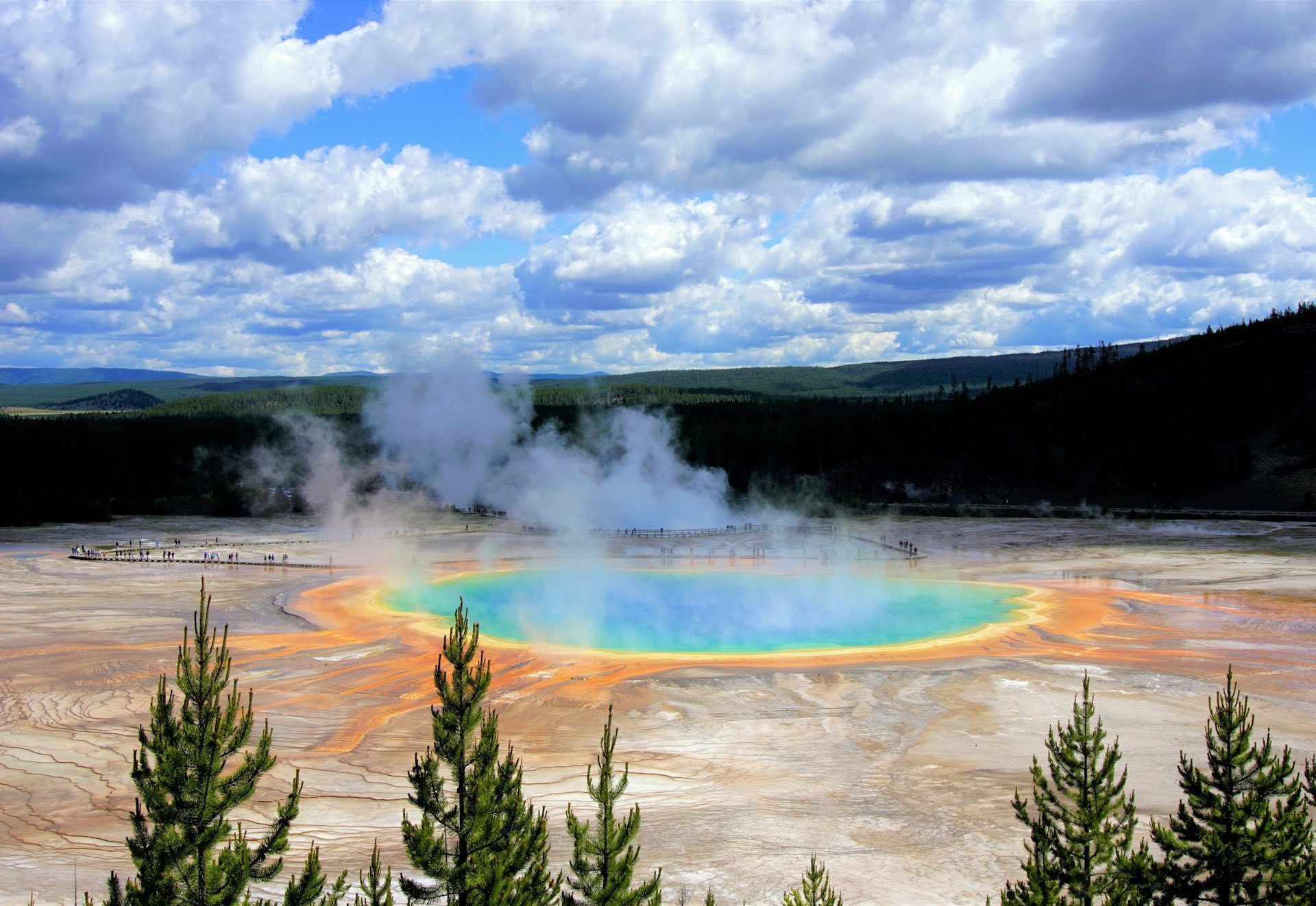 An image of a hot spring at Yellowstone National Park.
