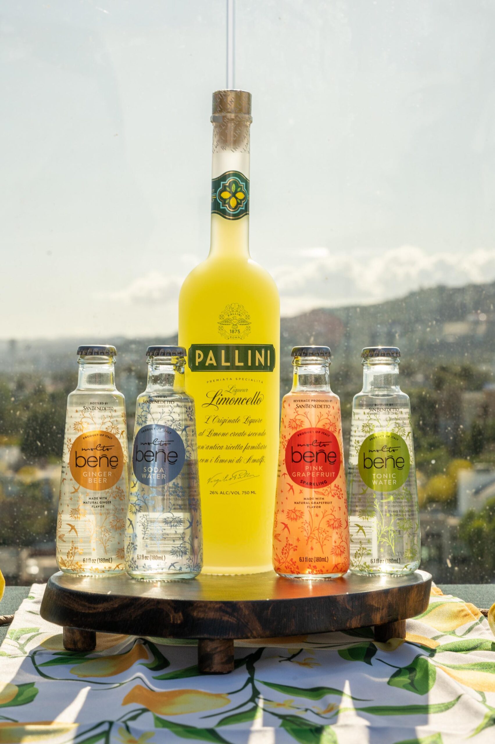 An image of the Bene mixers and a bottle of Pallini Limoncello.