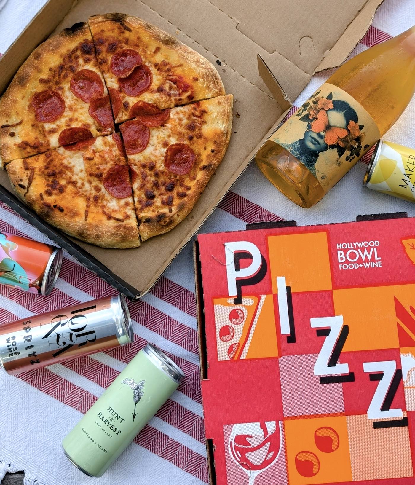 An image of the pizzas from the Hollywood Bowl.