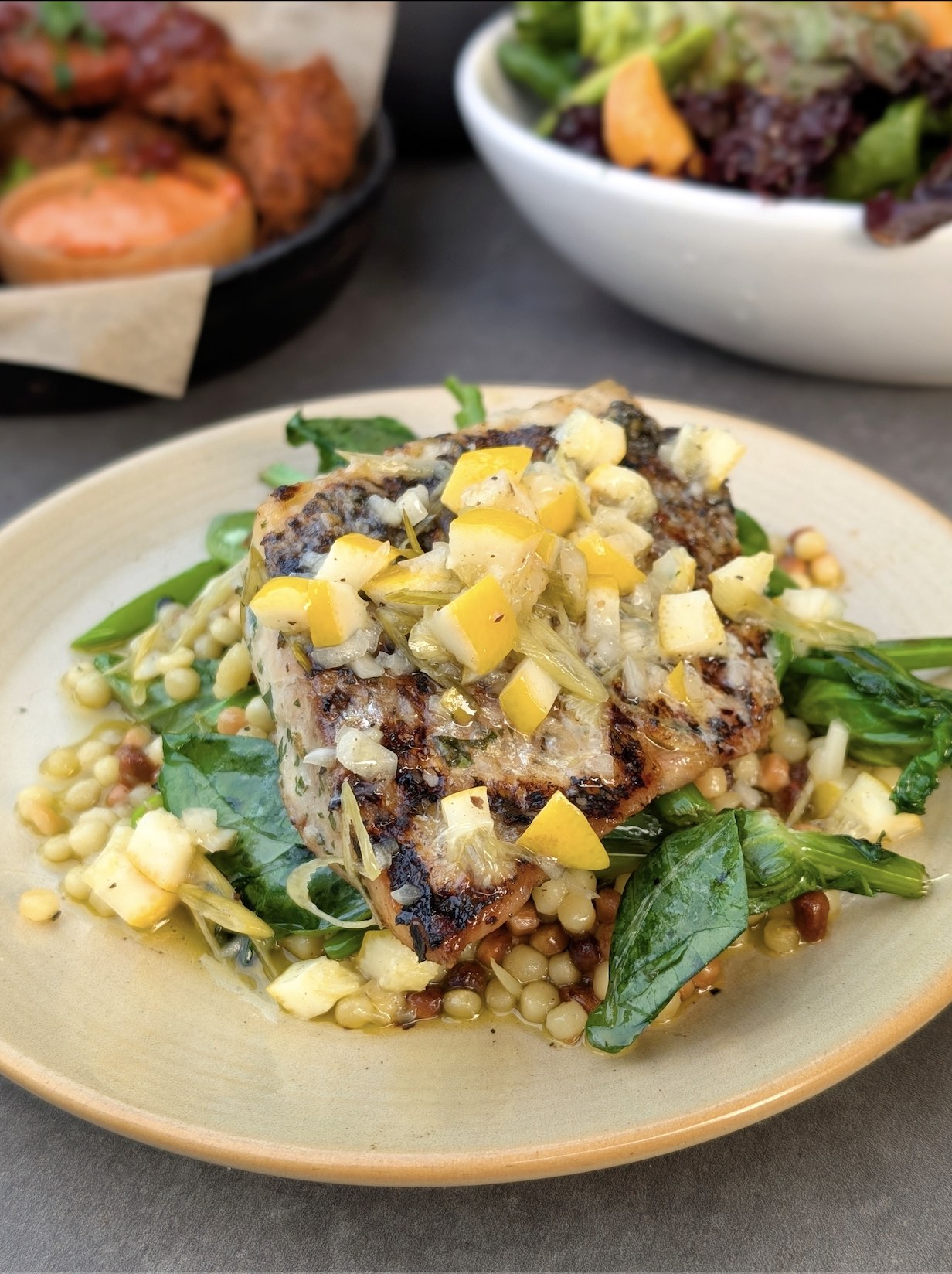 An image of a meal from Ann’s Wine Bar by A.O.C. at the Hollywood Bowl.