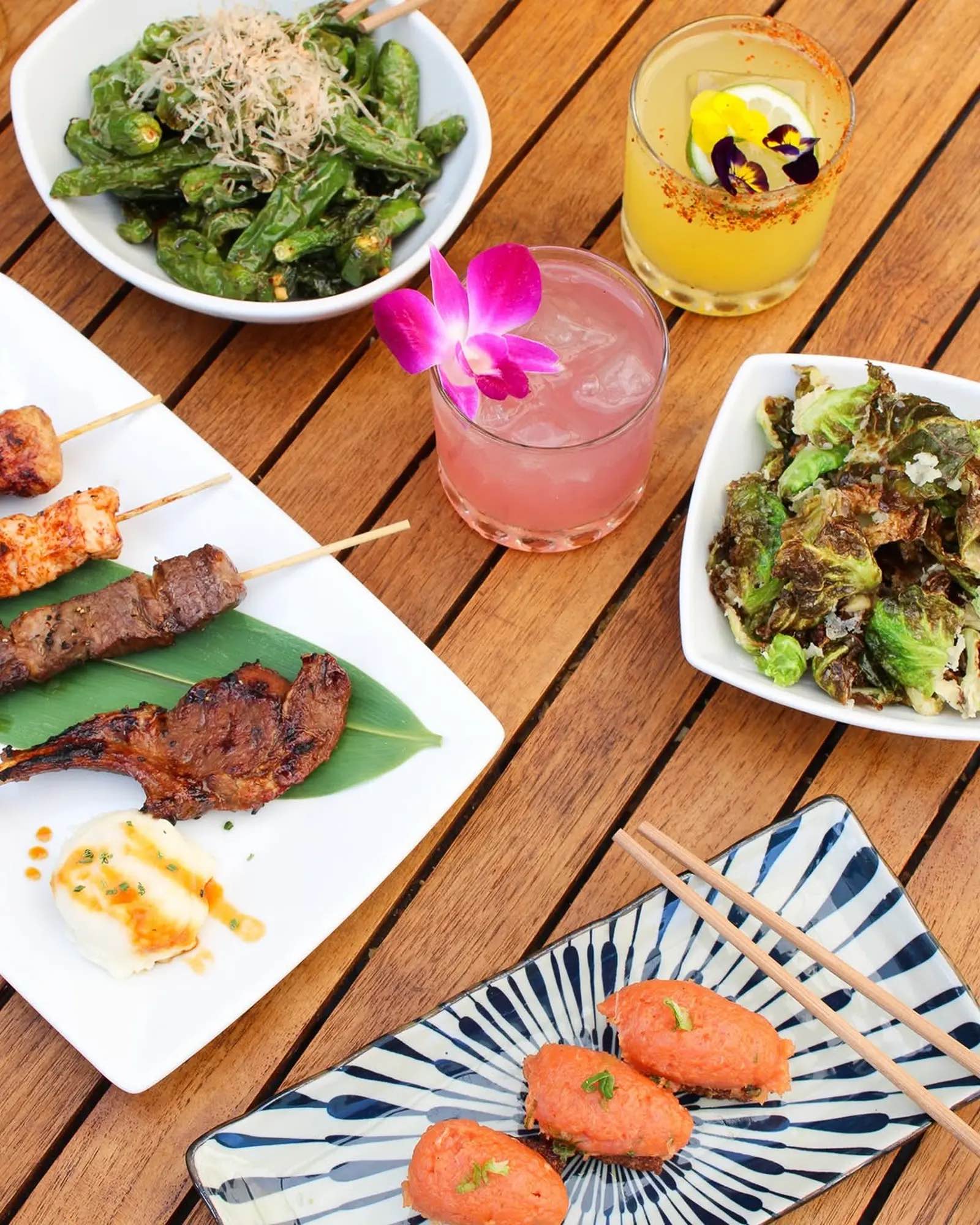 AN image of the spread at Katana.