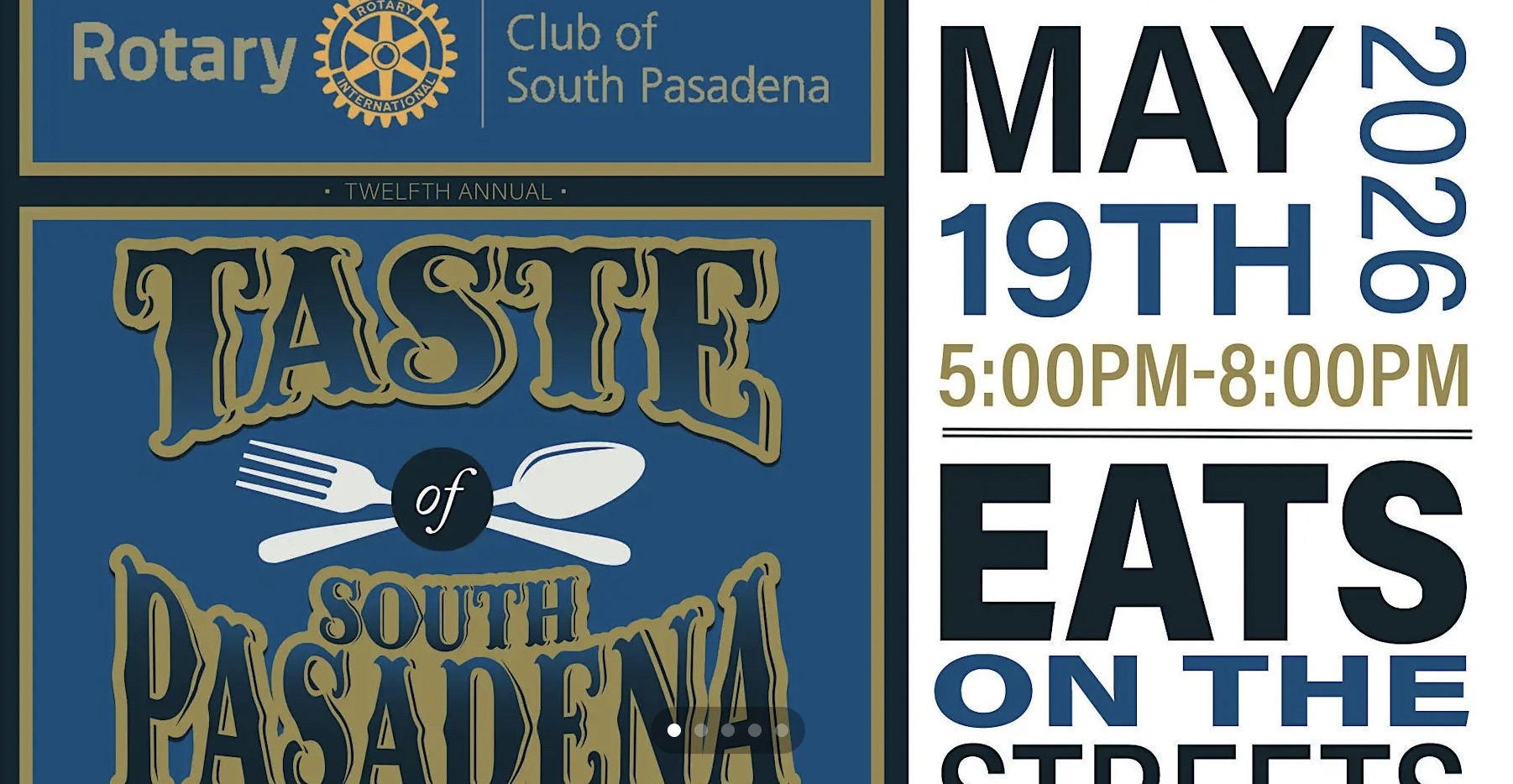 An image of the flyer for 12th Annual Taste of South Pasadena - by Rotary Club of South Pasadena