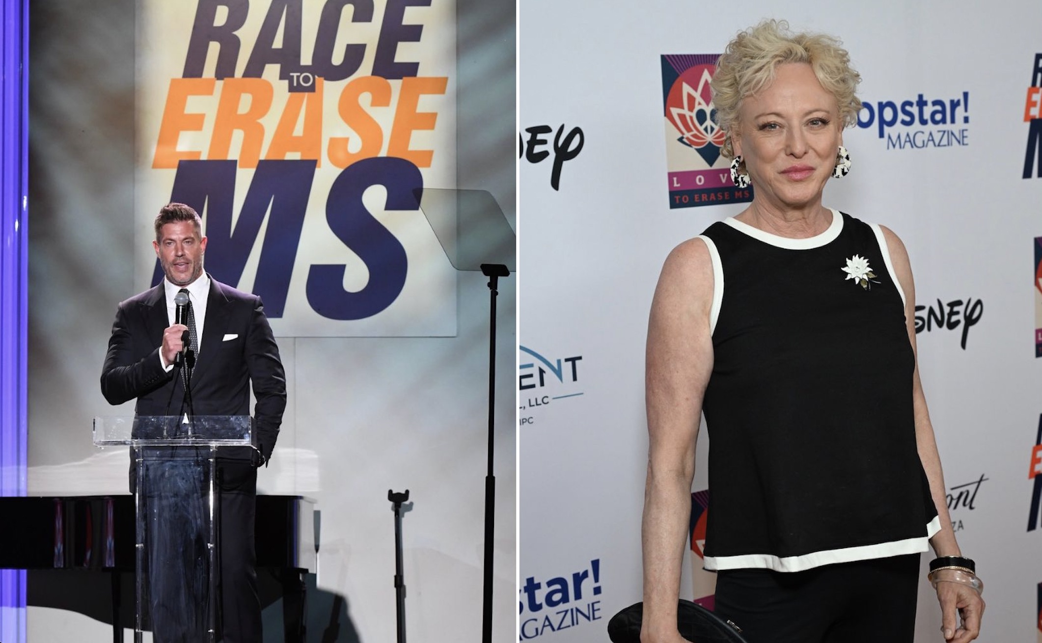 A collage of two images of Guests at this year’s landmark event included Virginia Madsen (R) and host Jesse Palmer (L). 