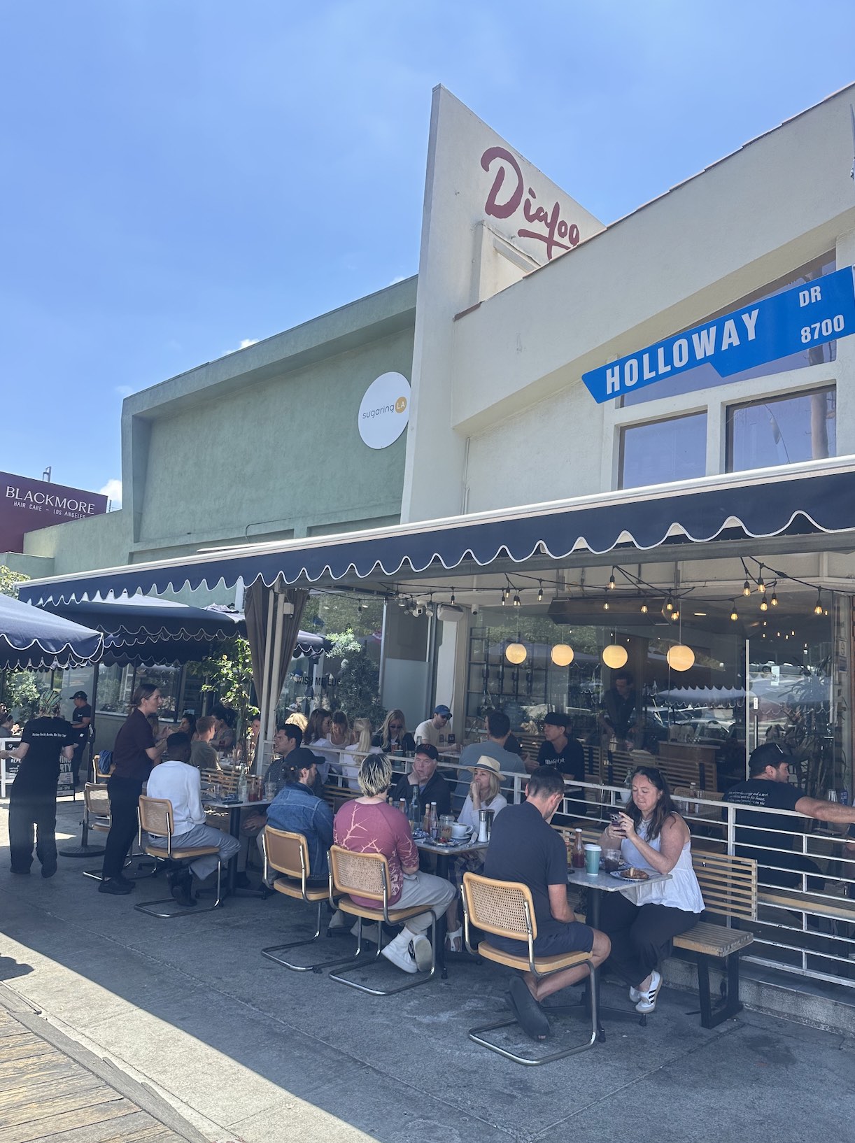 An image of the side seating at Dialog Cafe.