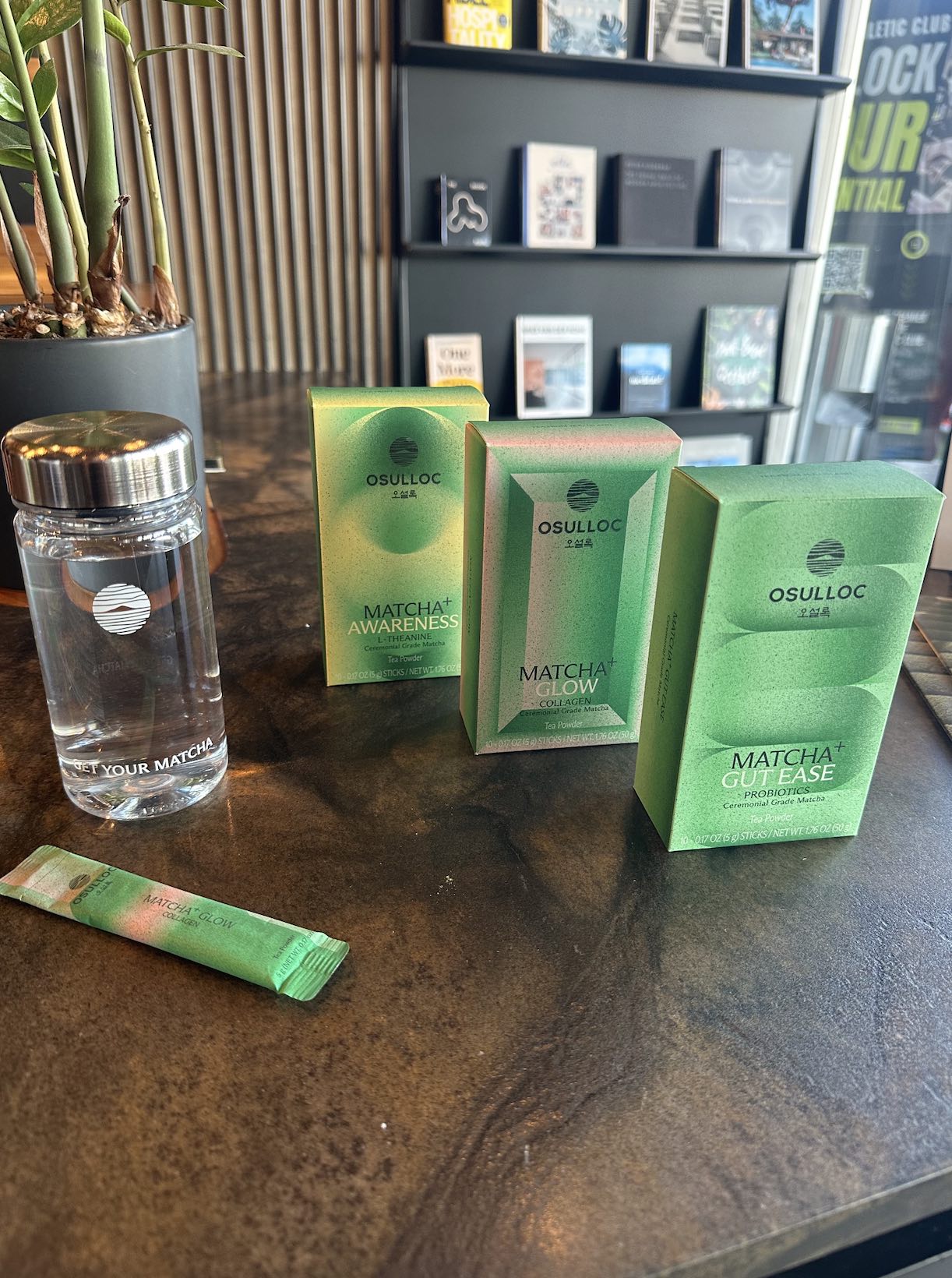An image of 3 Korean Tea from OSULLOC's matcha powder.