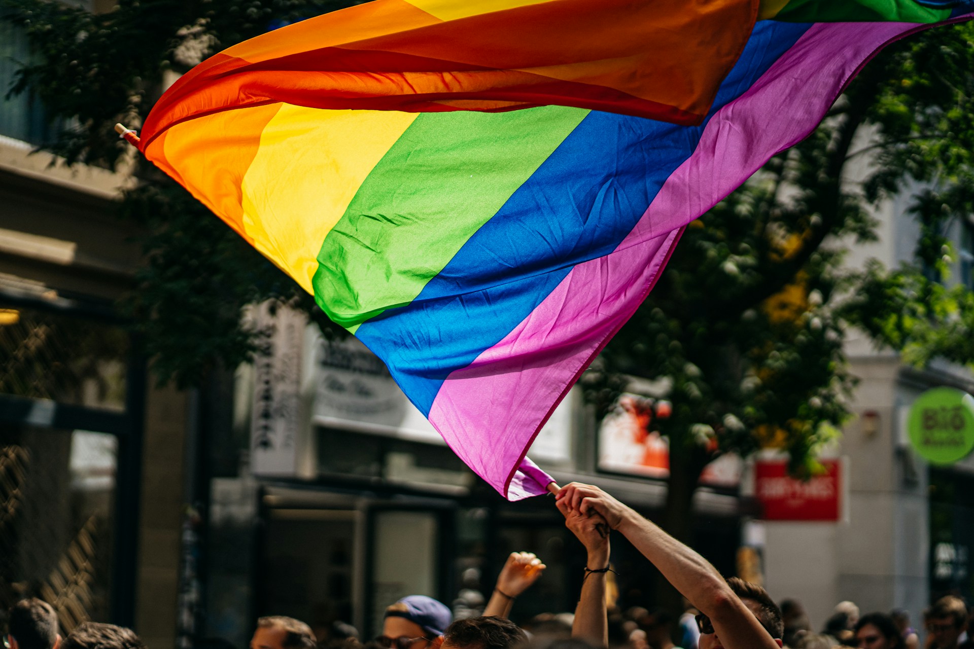 An image of a rainbow pride flag.