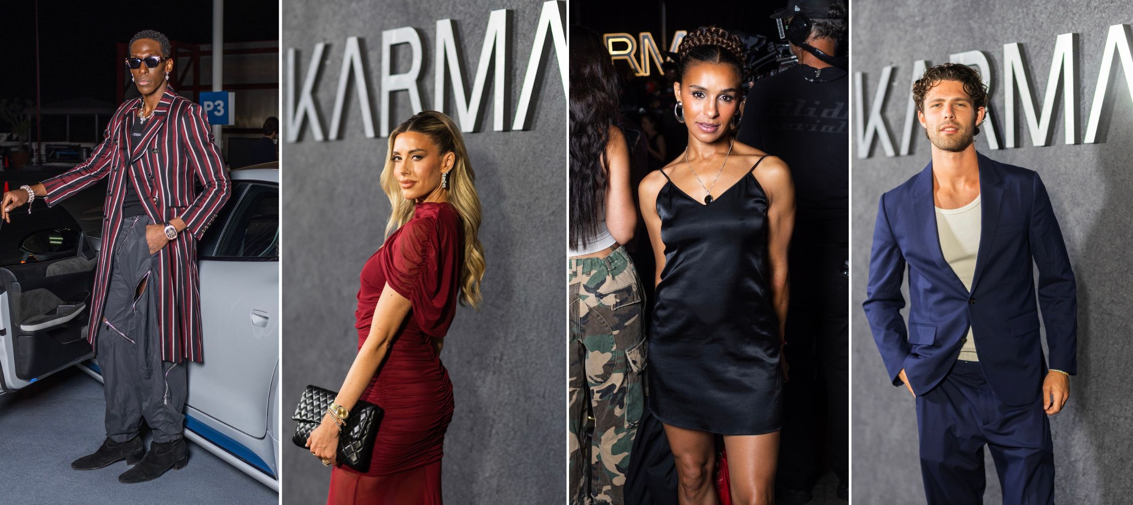 An image of: (L-R) Joshua Uduma, Heather Rae El Moussa, Melody Thornton, and Dylan Wrona attend the KARMA Automotive’s 'Celebration of American Luxury and Supernatural Imagination', produced by SLS Concepts, in Los Angeles, on Saturday, July 25th, 2026. 