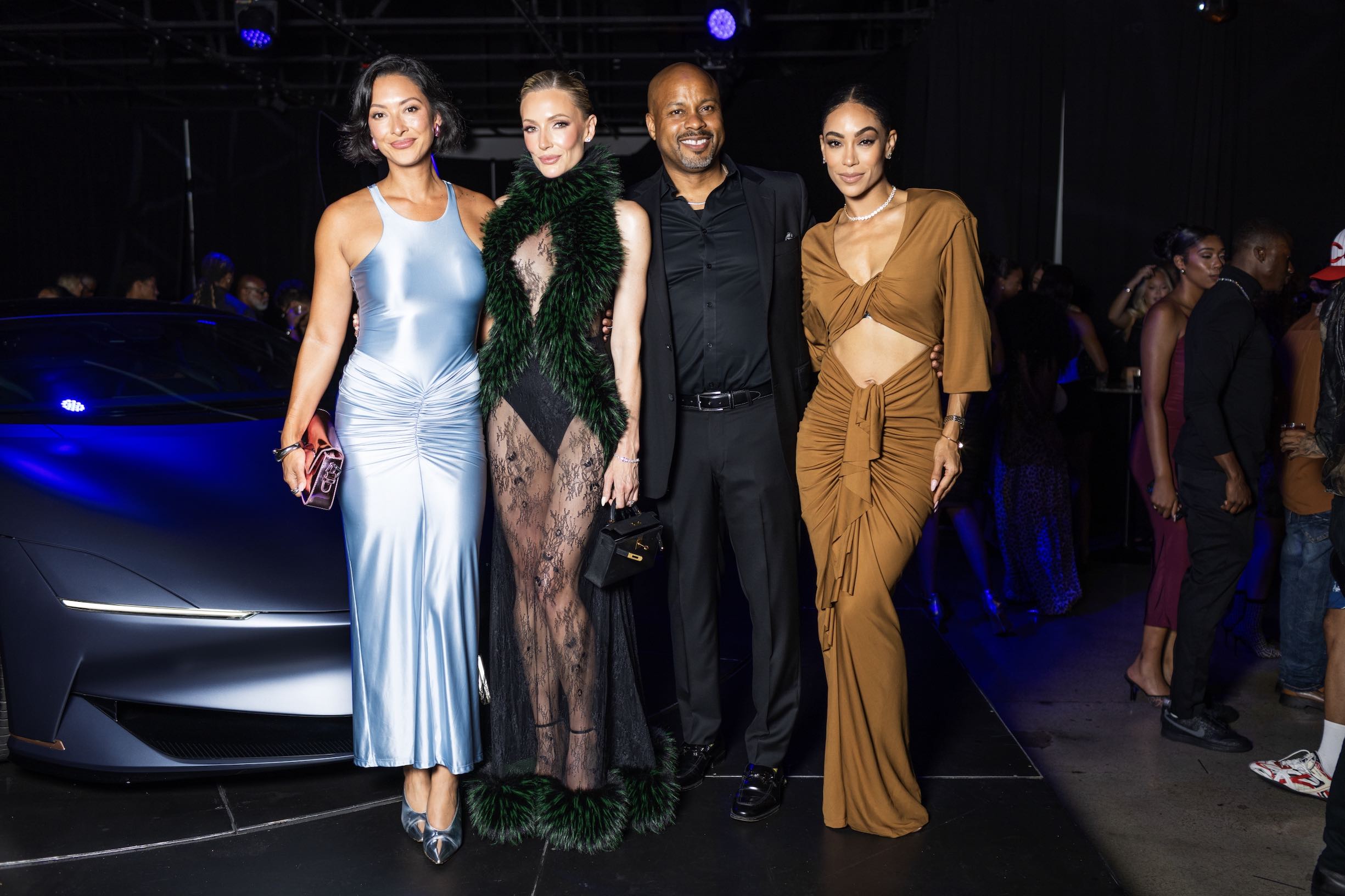 An image of (L-R) Jordyn Taylor Braff, Tara Burns, President of Karma Automotive Marques McCannon, and Sasha Lance attend the KARMA Automotive’s 'Celebration of American Luxury and Supernatural Imagination', produced by SLS Concepts, in Los Angeles, on Saturday, July 25th, 2026. 