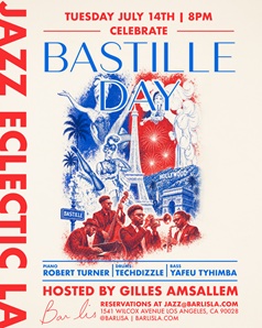 An image of the flyer for Bastille Day at Bar Lis 