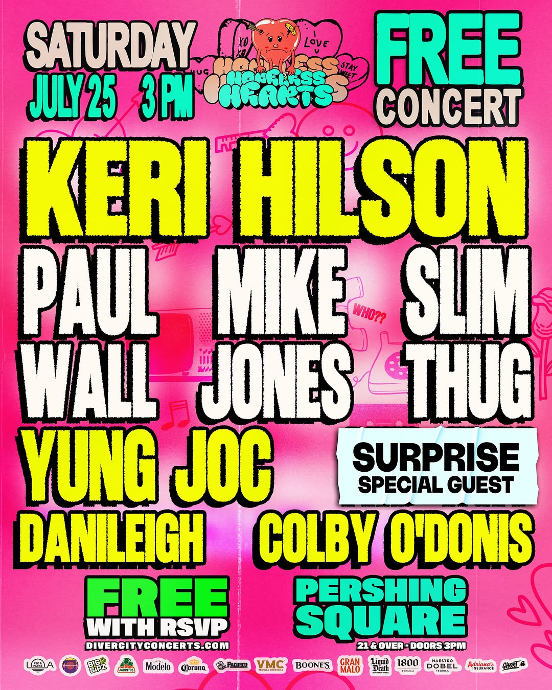 An image of the flyer for FREE EVENT! Keri Hilson, Paul Wall, Mike Jones, DaniLeigh, Yung Joc & MORE!