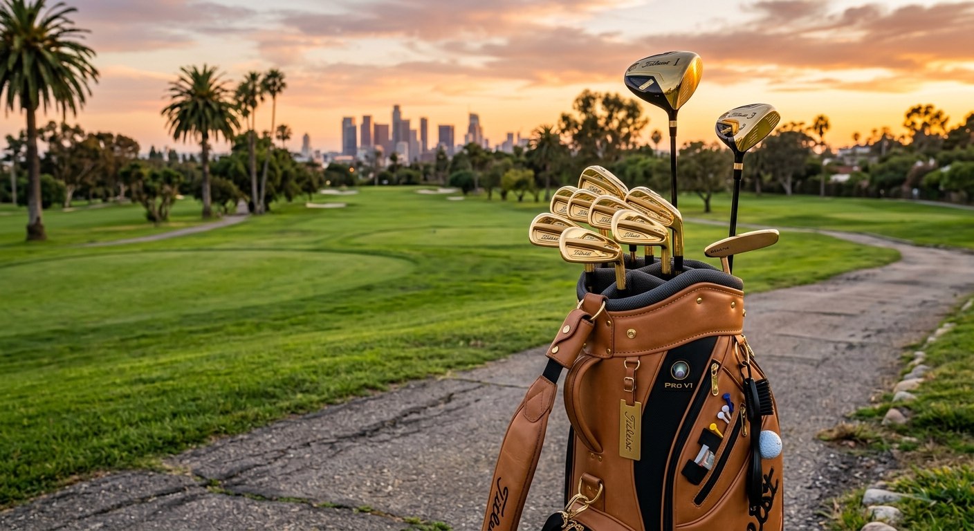 An image of a bag of golf clubs.