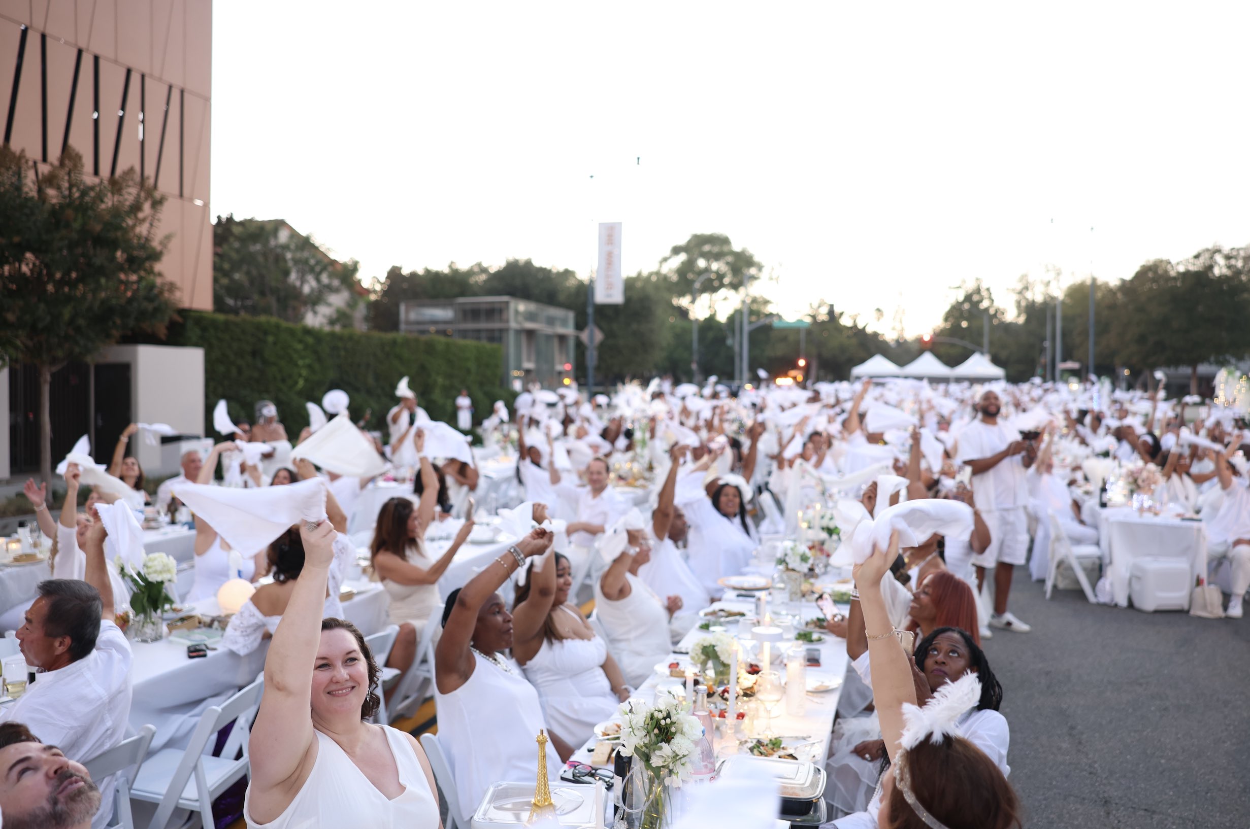 An image of the tables at Diner en Blanc Los Angeles 2026