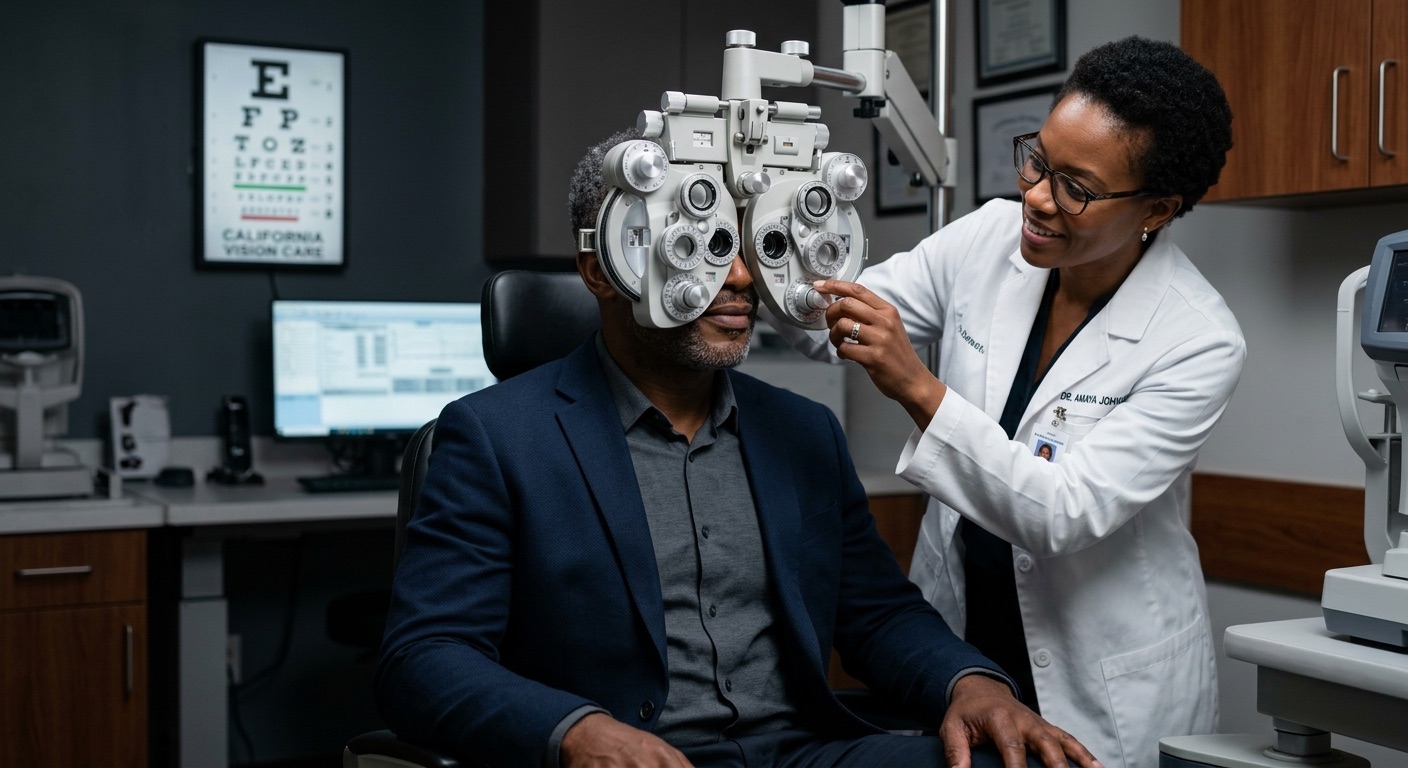 An image of a man getting an eye exam.