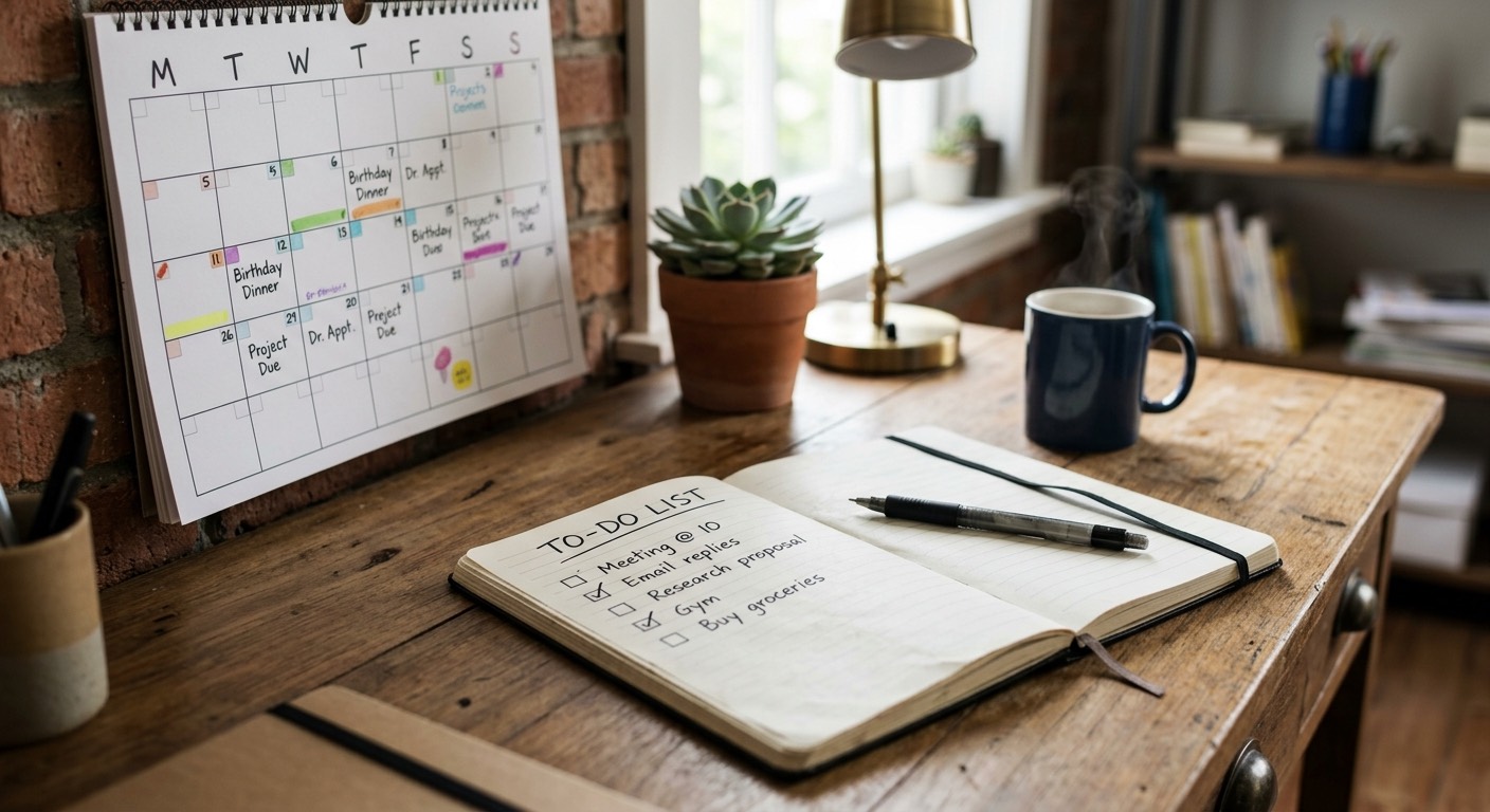 An image of a To Do List and calendar.