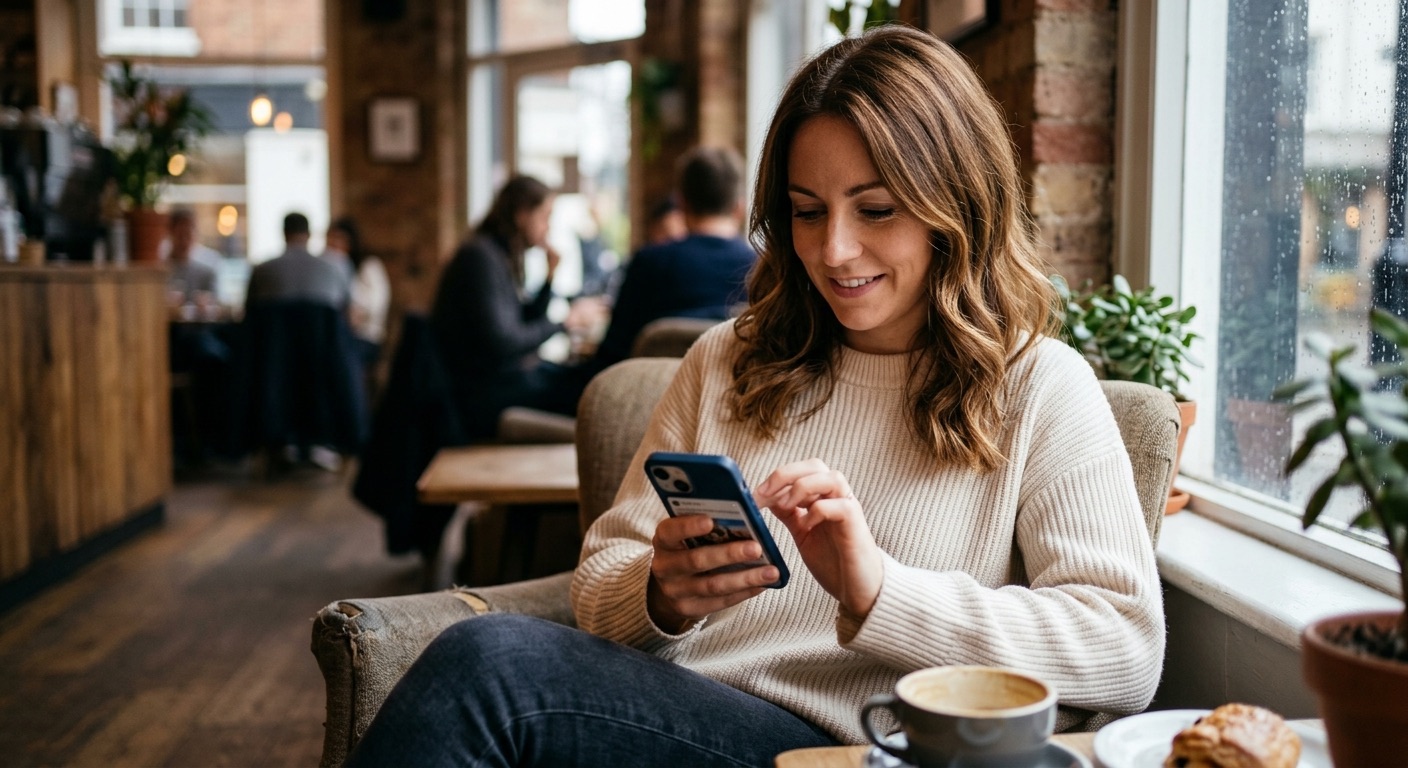 An image of a woman on a cell phone.