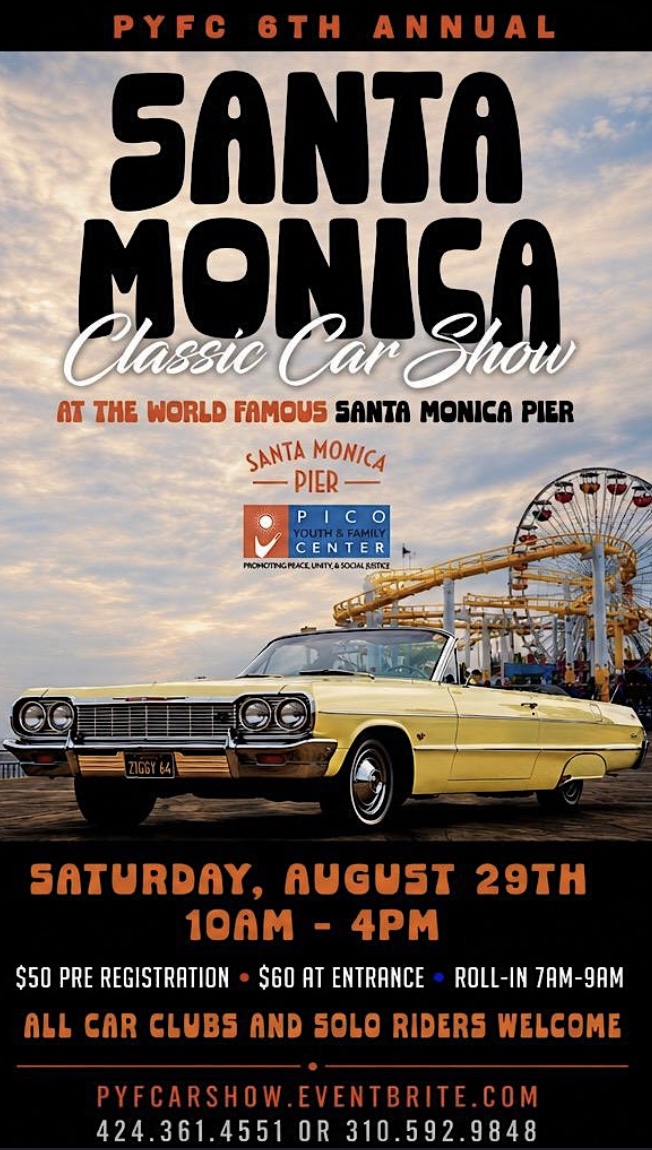 An image of the flyer for The 6th Annual Santa Monica Classic Car Show