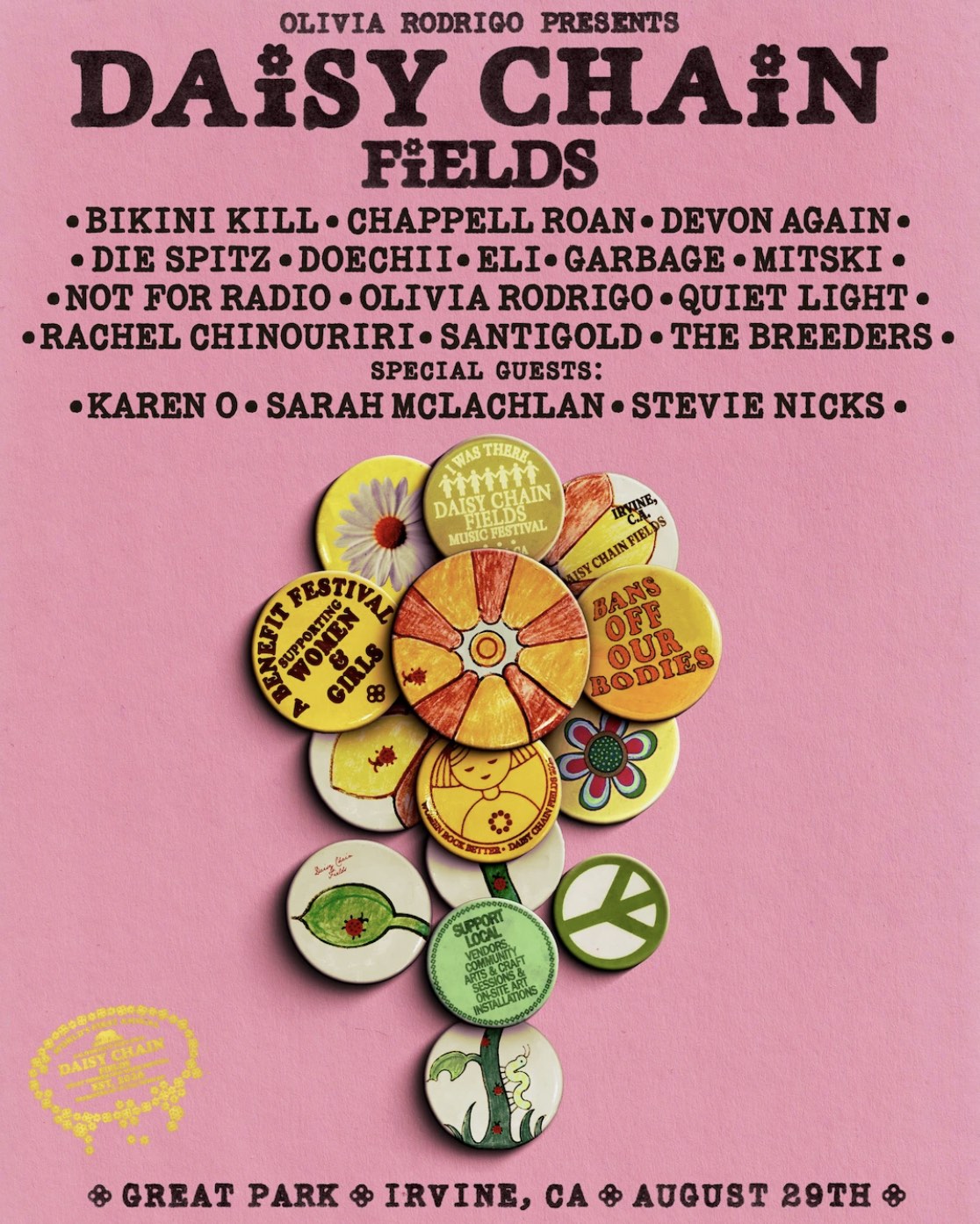 An image of the flyer for Daisy Chain Fields.