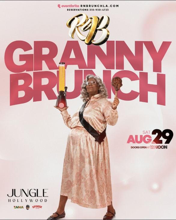 An image of the flyer for and R&B Granny Brunch