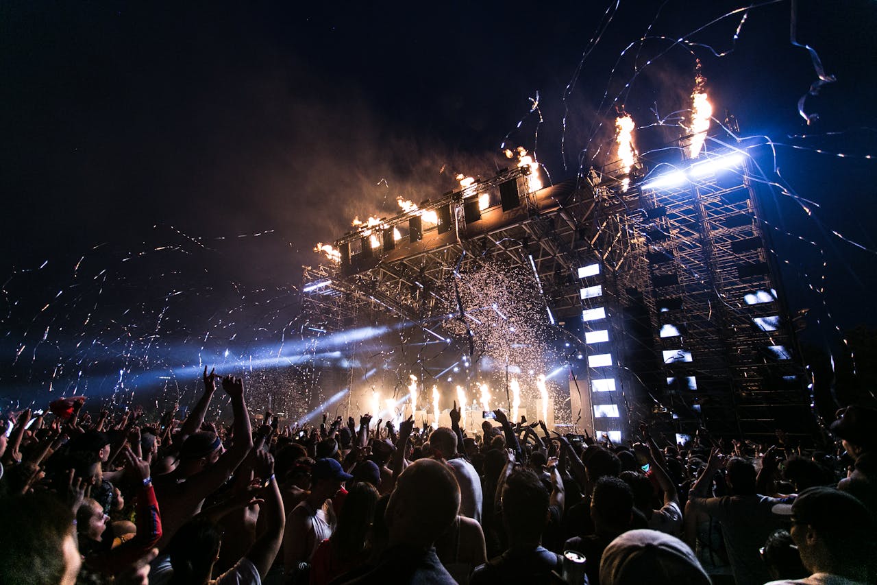An image of people at a concert.