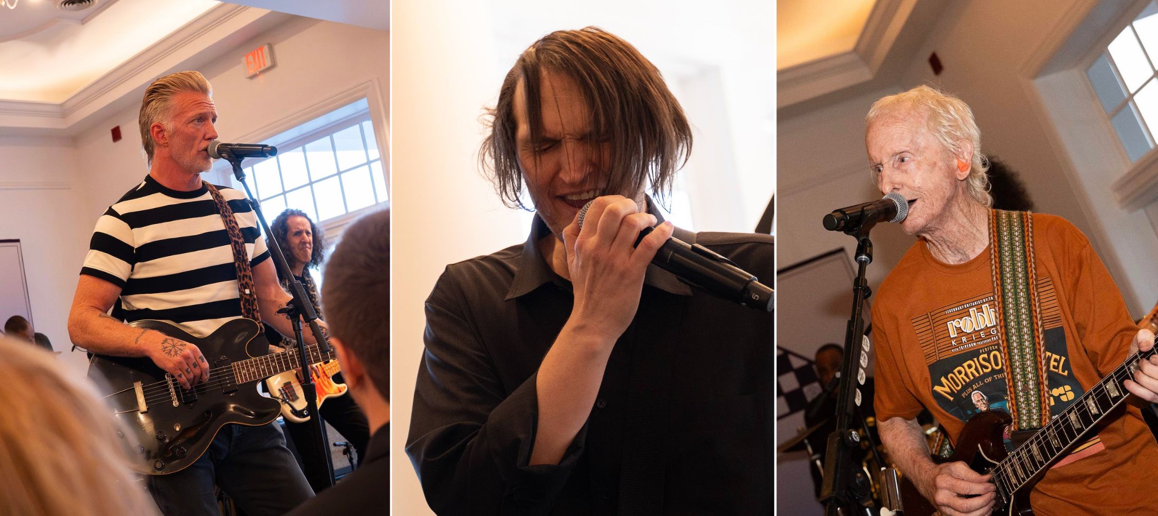(L - R) Josh Homme, Josh Klinghoffer, and Robby Krieger perform at the Chad Smith Foundation 2026 Golf JAM at Sherwood Country Club in Thousand Oaks, California.