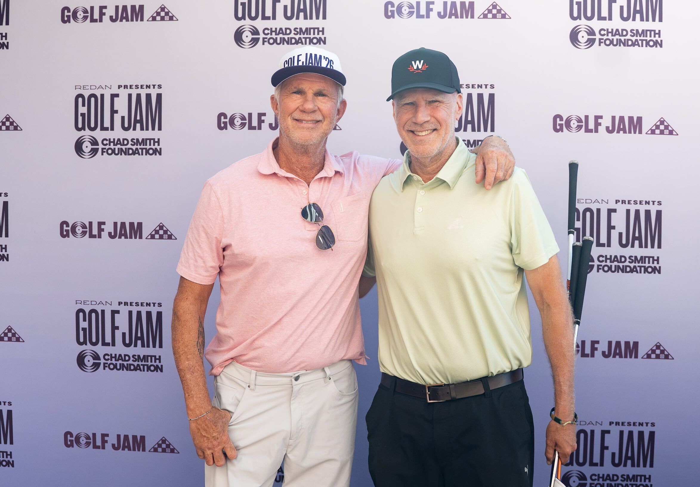 An image of Will Ferrell and Chad Smith at the Chad Smith Foundation 2026 Golf JAM at Sherwood Country Club in Thousand Oaks, California.